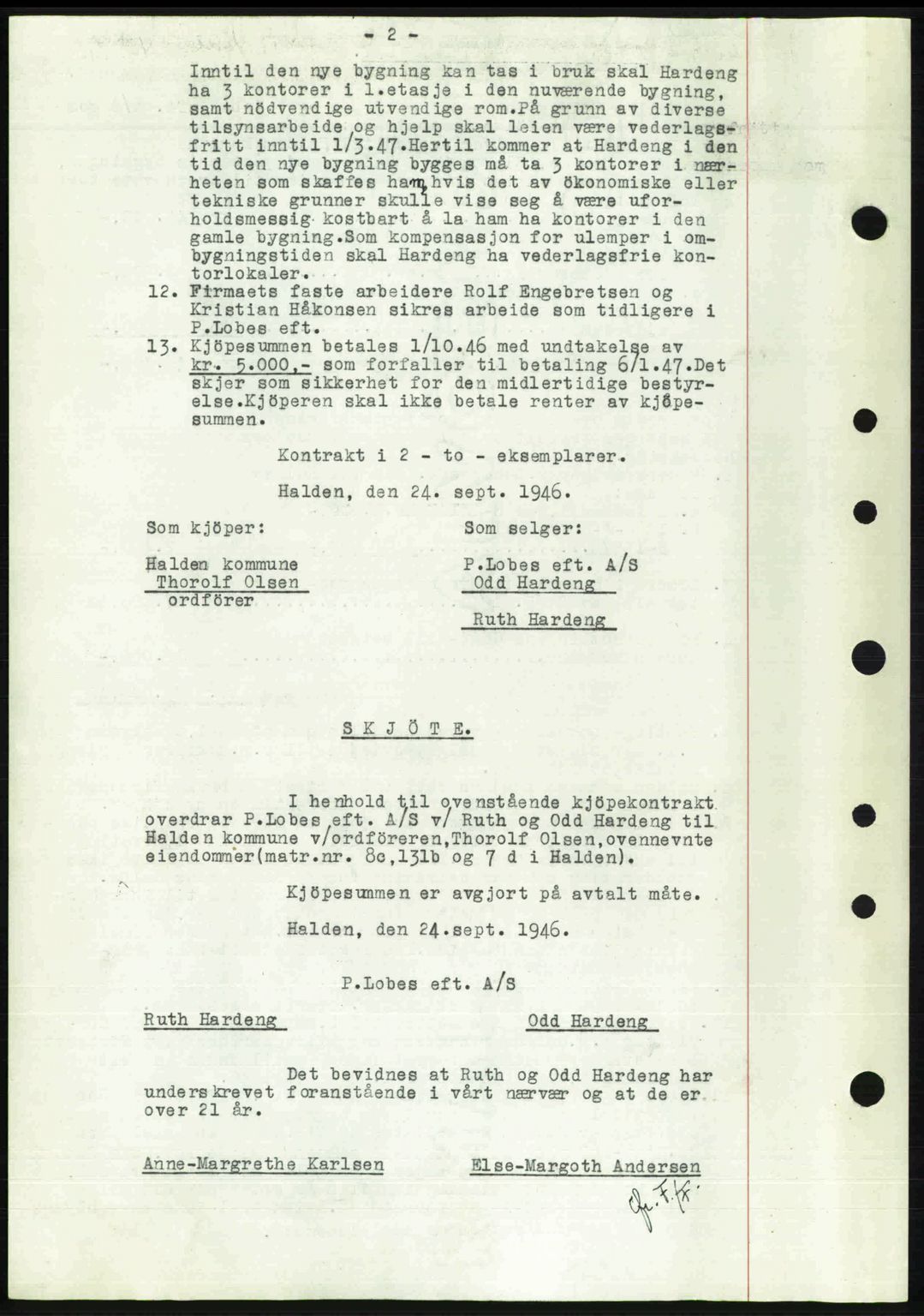 Idd og Marker sorenskriveri, SAO/A-10283/G/Gb/Gbb/L0009: Mortgage book no. A9, 1946-1947, Diary no: : 1520/1946