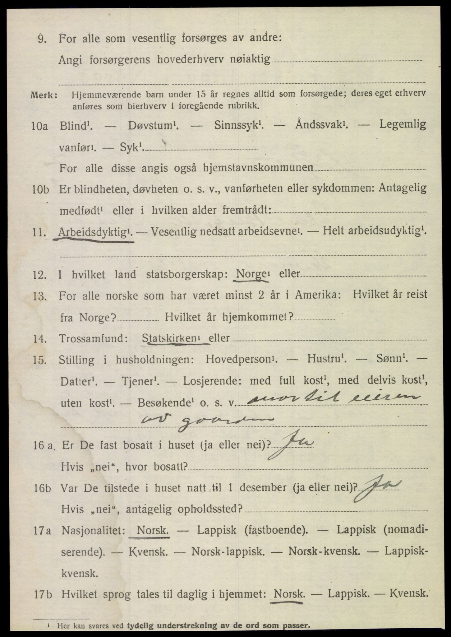 SAT, 1920 census for Sørfold, 1920, p. 4084