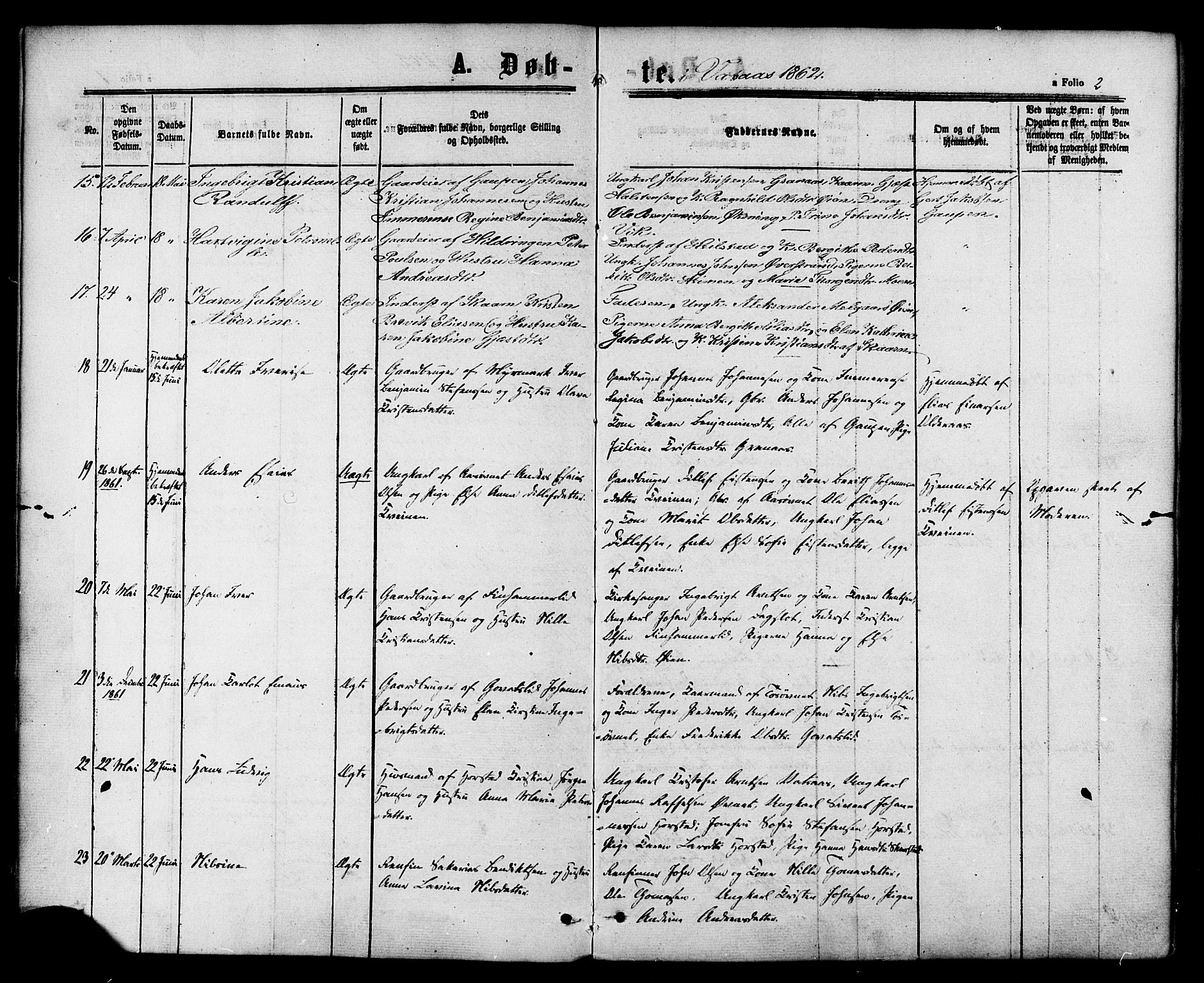 Ministerialprotokoller, klokkerbøker og fødselsregistre - Nordland, SAT/A-1459/810/L0146: Parish register (official) no. 810A08 /1, 1862-1874, p. 2