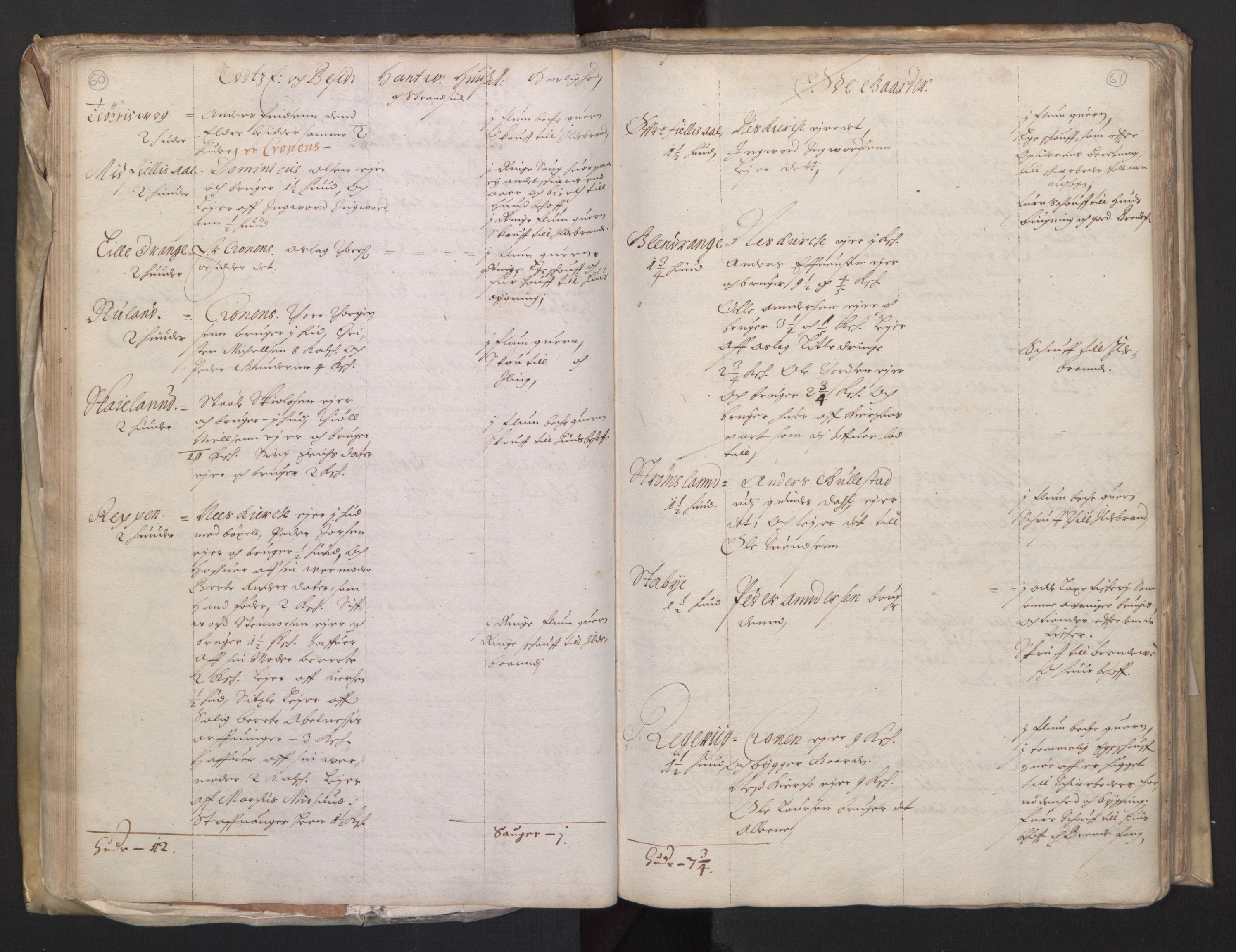 Rentekammeret inntil 1814, Realistisk ordnet avdeling, RA/EA-4070/L/L0020/0004: Agder lagdømme: / Alminnelig jordebok. Lista len, 1661, p. 60-61