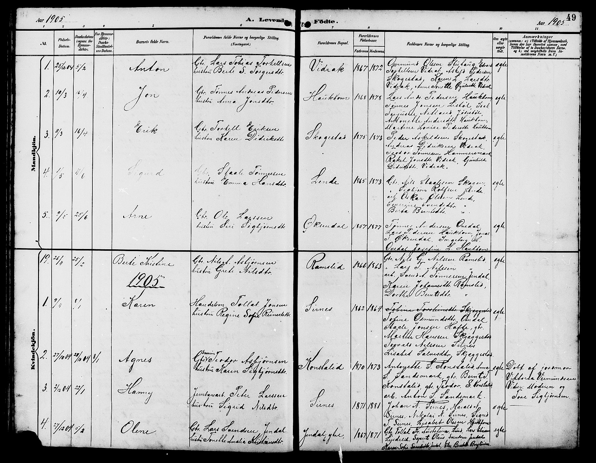 Bakke sokneprestkontor, SAK/1111-0002/F/Fb/Fba/L0003: Parish register (copy) no. B 3, 1894-1910, p. 49