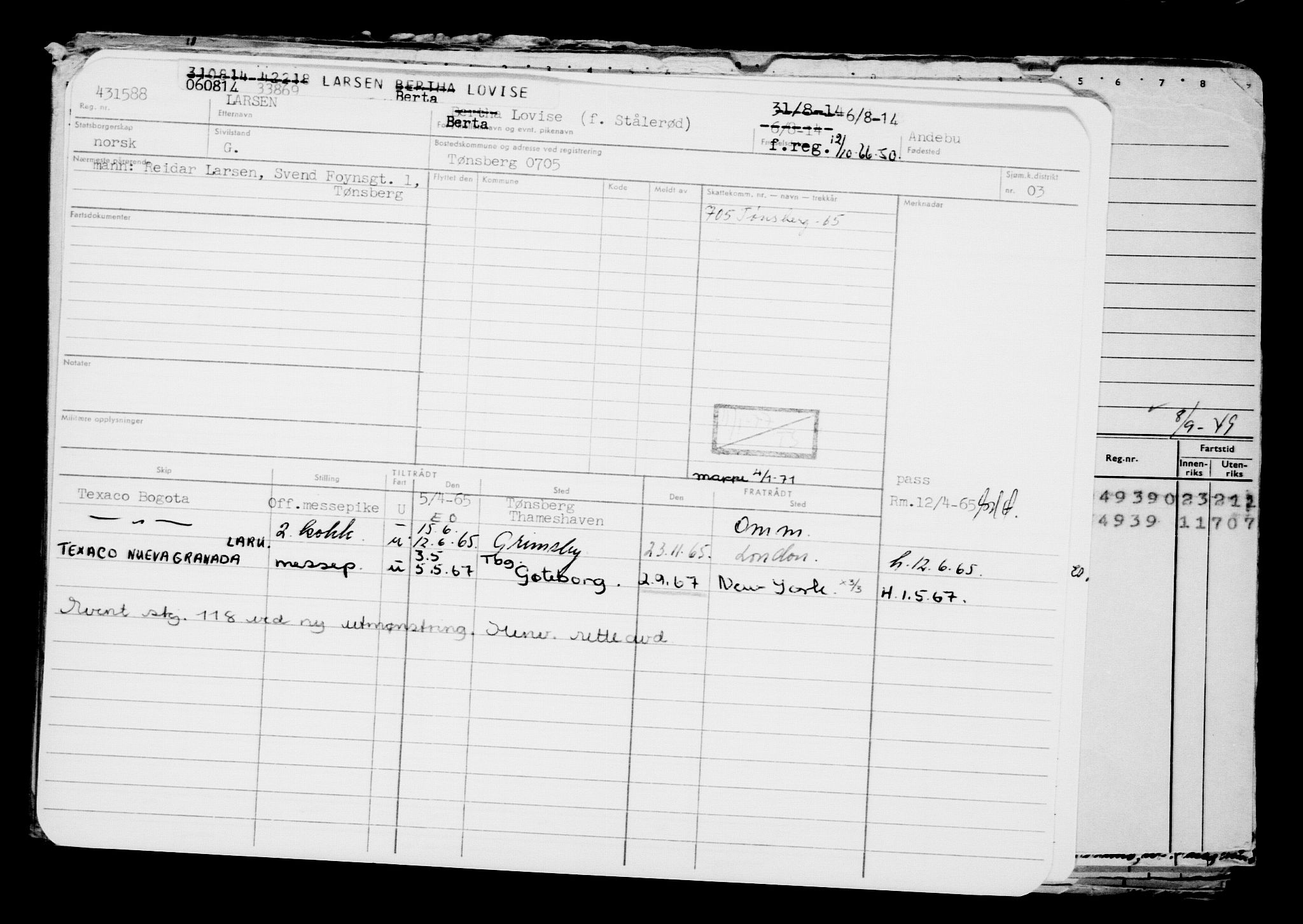 Direktoratet for sjømenn, AV/RA-S-3545/G/Gb/L0123: Hovedkort, 1914, p. 81