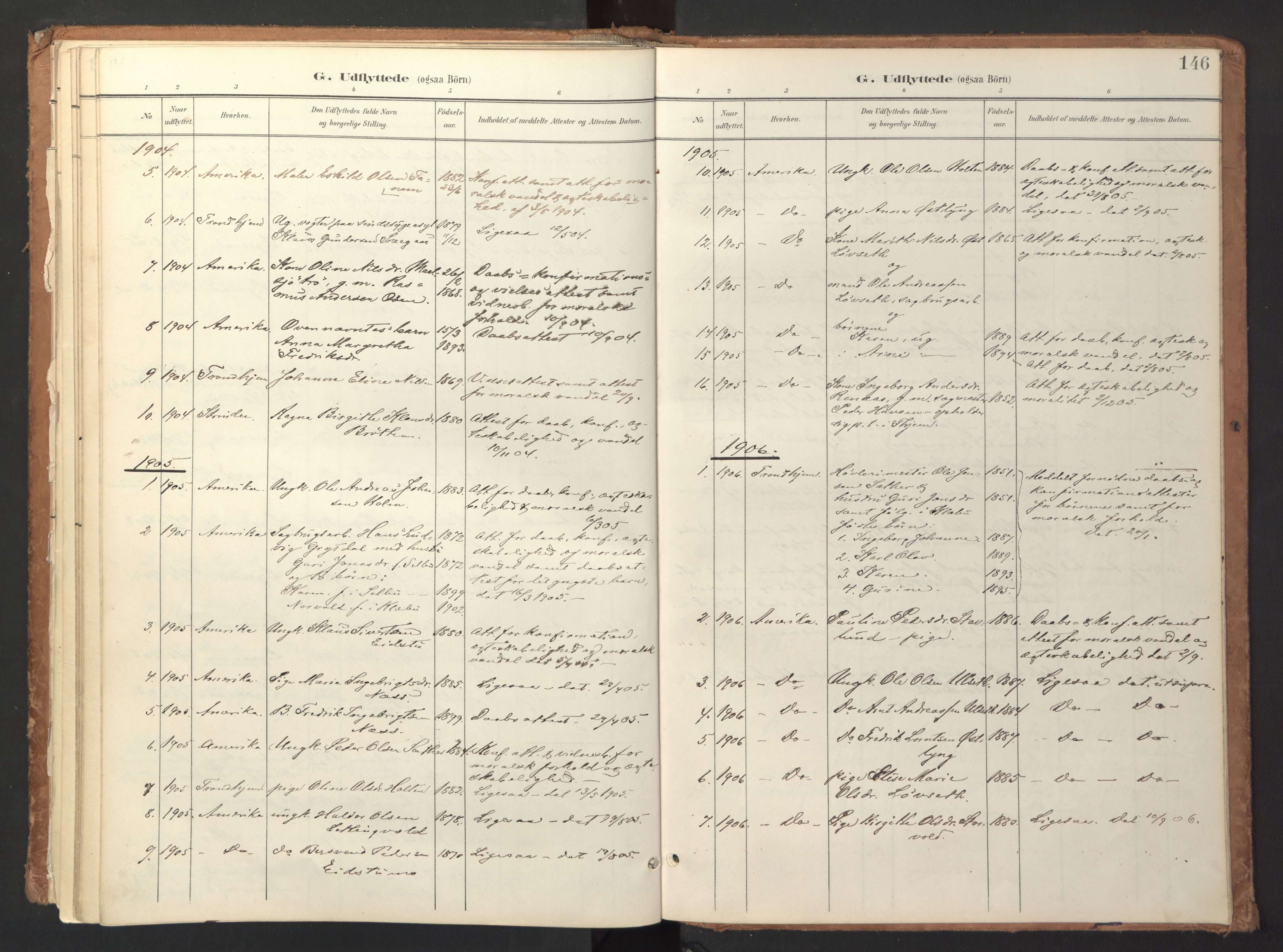 Ministerialprotokoller, klokkerbøker og fødselsregistre - Sør-Trøndelag, SAT/A-1456/618/L0448: Parish register (official) no. 618A11, 1898-1916, p. 146