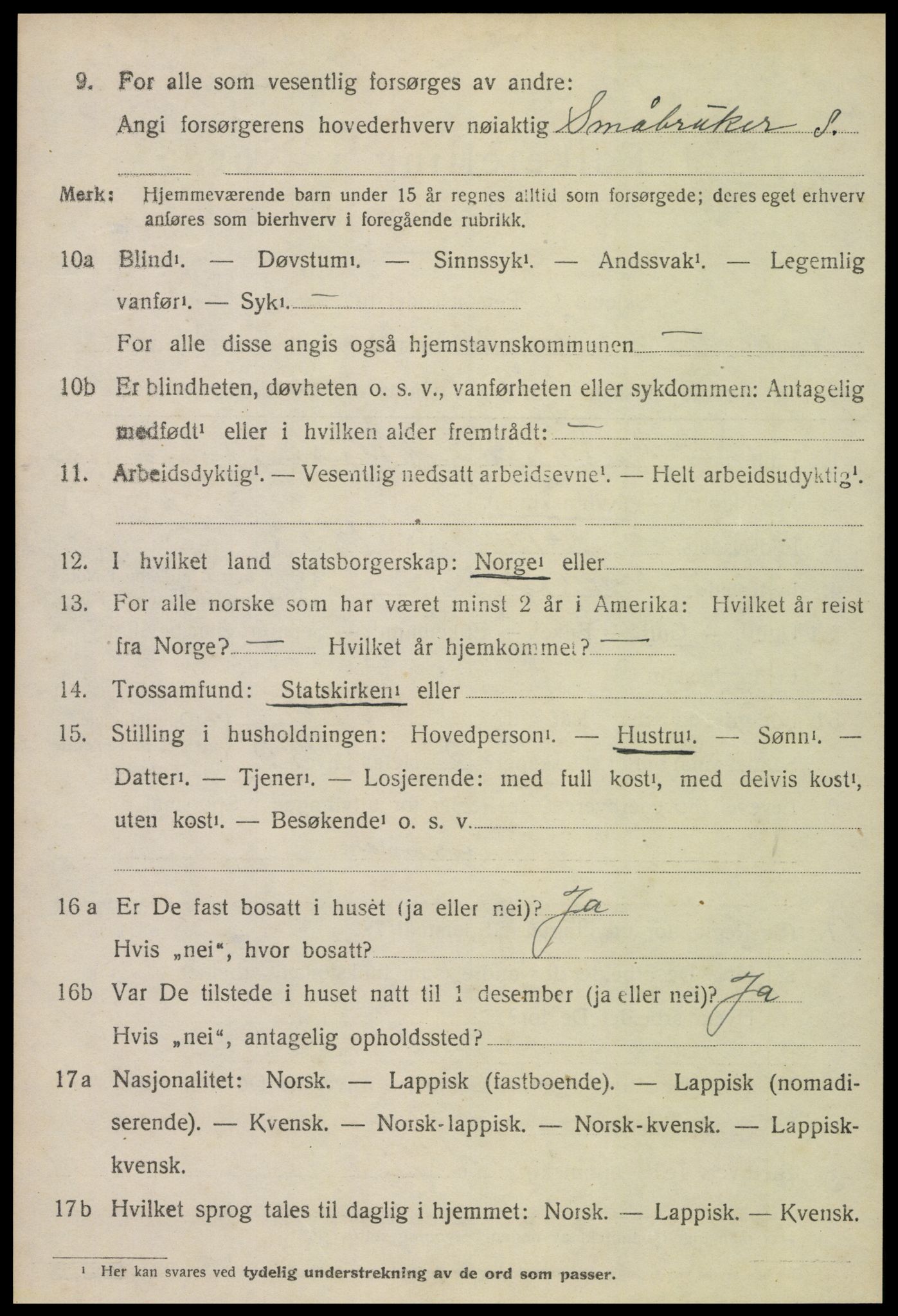 SAT, 1920 census for Leksvik, 1920, p. 1401