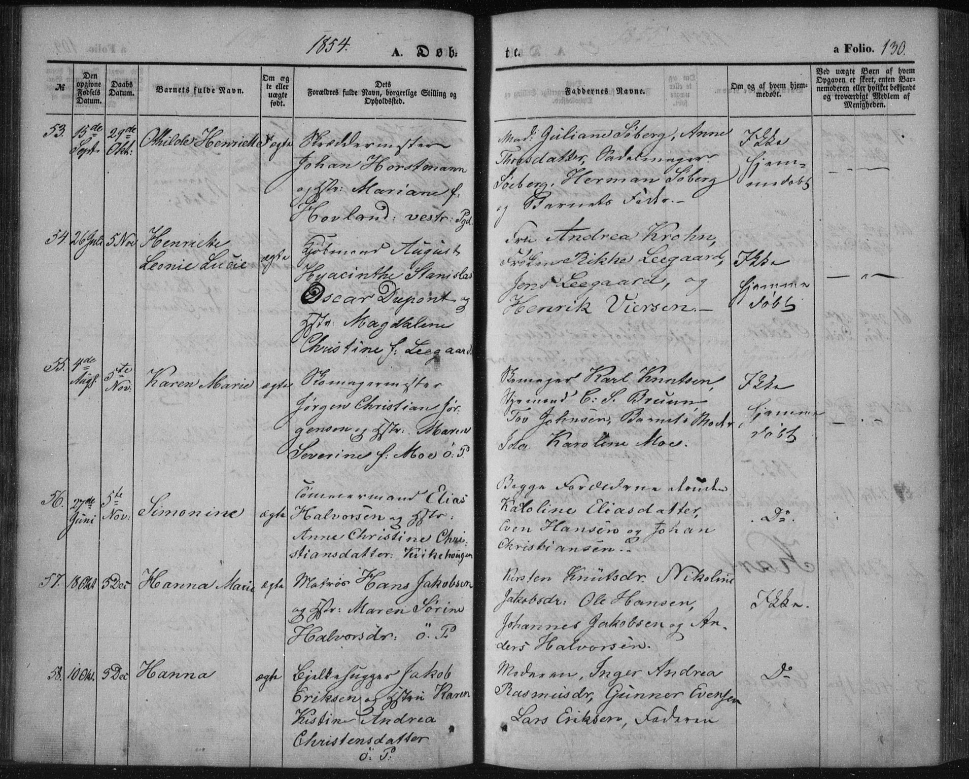 Porsgrunn kirkebøker , SAKO/A-104/F/Fa/L0006: Parish register (official) no. 6, 1841-1857, p. 130