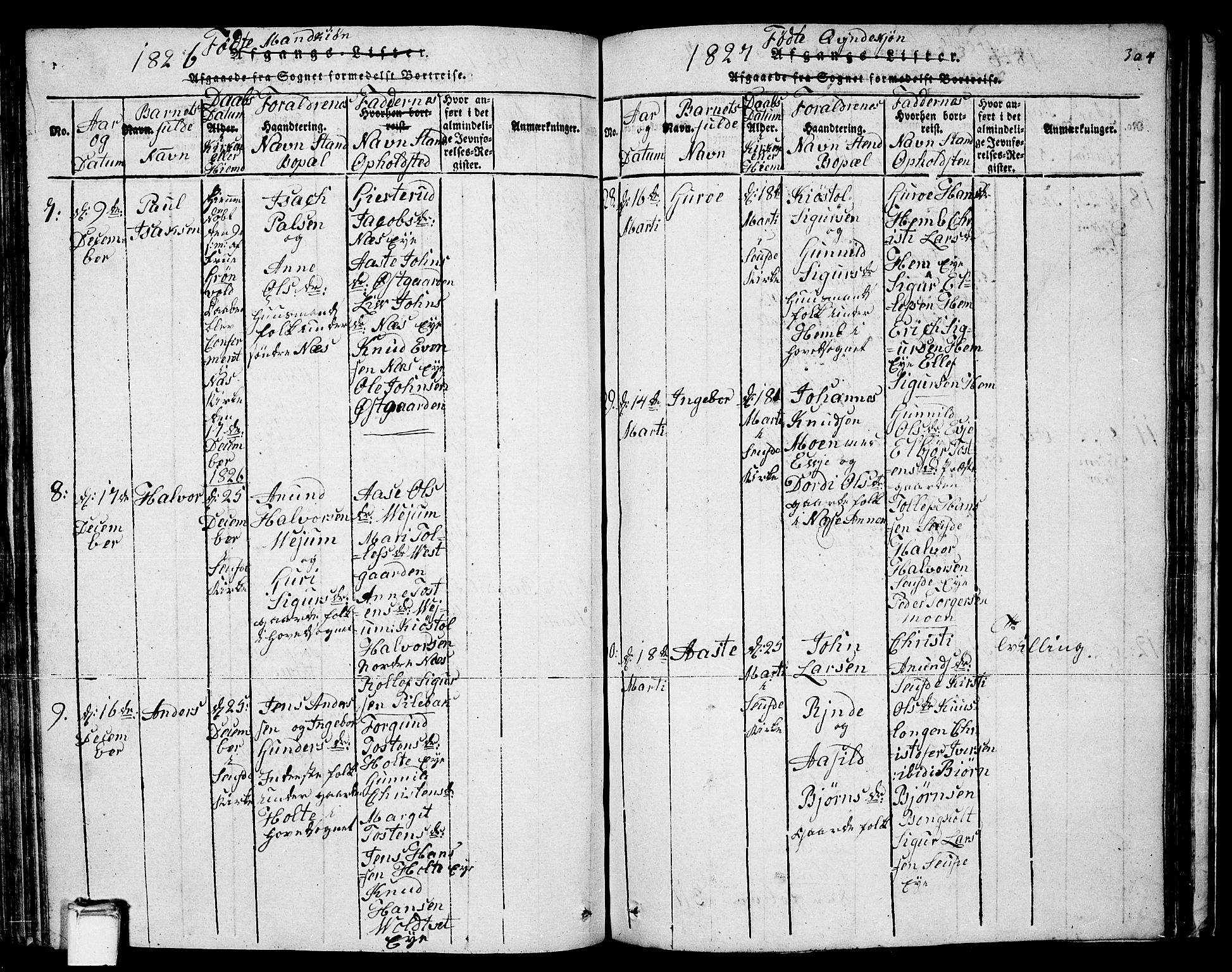 Sauherad kirkebøker, SAKO/A-298/F/Fa/L0005: Parish register (official) no. I 5, 1815-1829, p. 304
