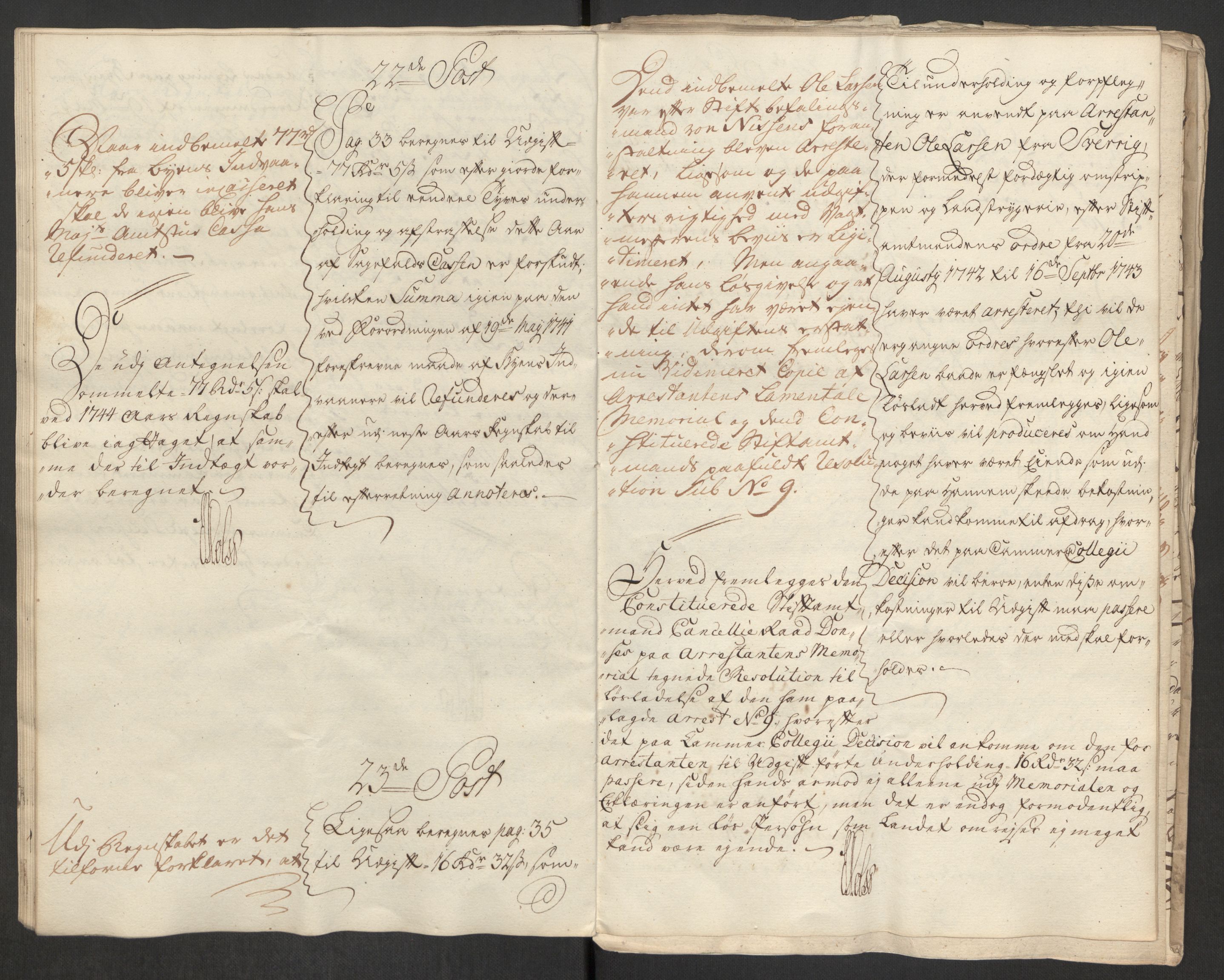 Rentekammeret inntil 1814, Reviderte regnskaper, Byregnskaper, AV/RA-EA-4066/R/Rs/L0541: [S22] Sikt og sakefall, 1743-1746, p. 91