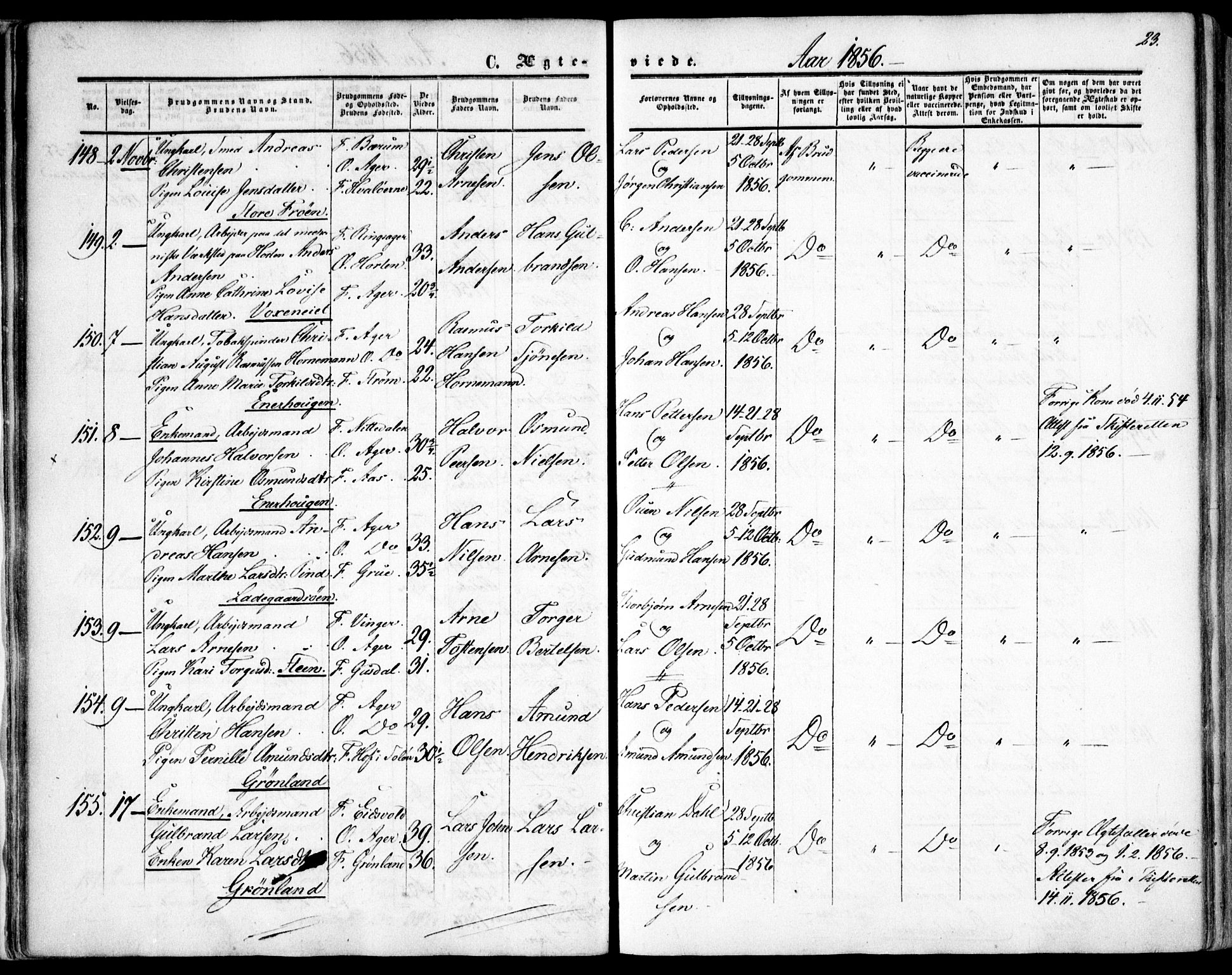 Vestre Aker prestekontor Kirkebøker, SAO/A-10025/F/Fa/L0002: Parish register (official) no. 2, 1855-1877, p. 23