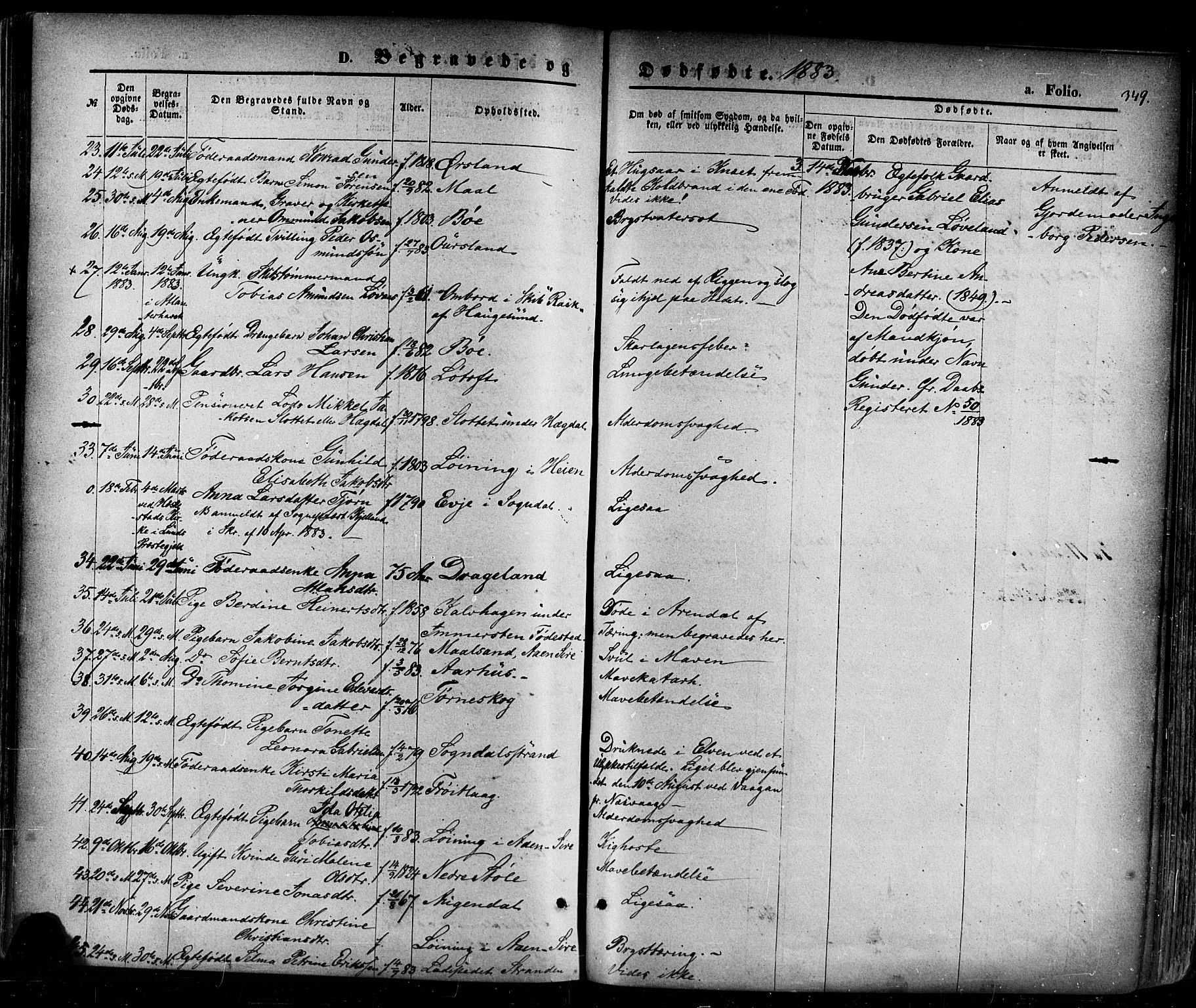 Sokndal sokneprestkontor, AV/SAST-A-101808: Parish register (official) no. A 10, 1874-1886, p. 349