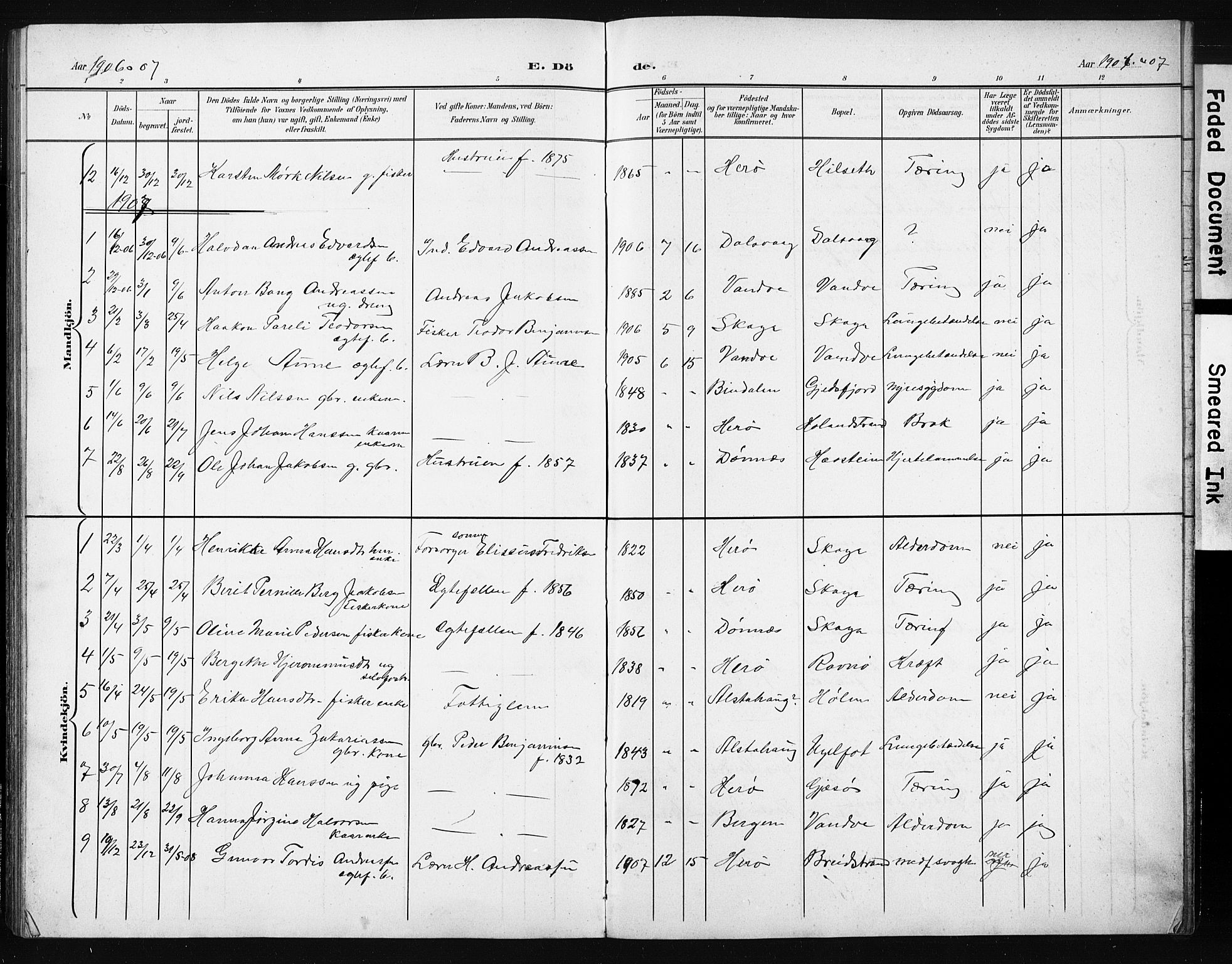 Ministerialprotokoller, klokkerbøker og fødselsregistre - Nordland, AV/SAT-A-1459/836/L0538: Parish register (copy) no. 836C02, 1901-1917