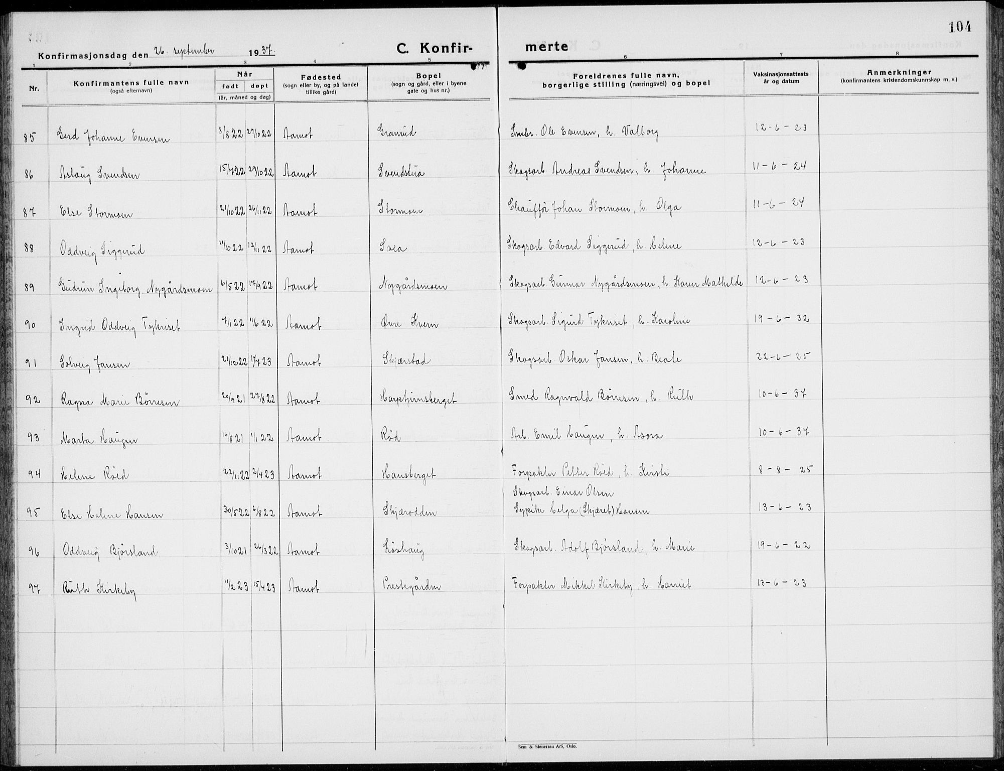 Åmot prestekontor, Hedmark, AV/SAH-PREST-056/H/Ha/Hab/L0006: Parish register (copy) no. 6, 1930-1937, p. 104