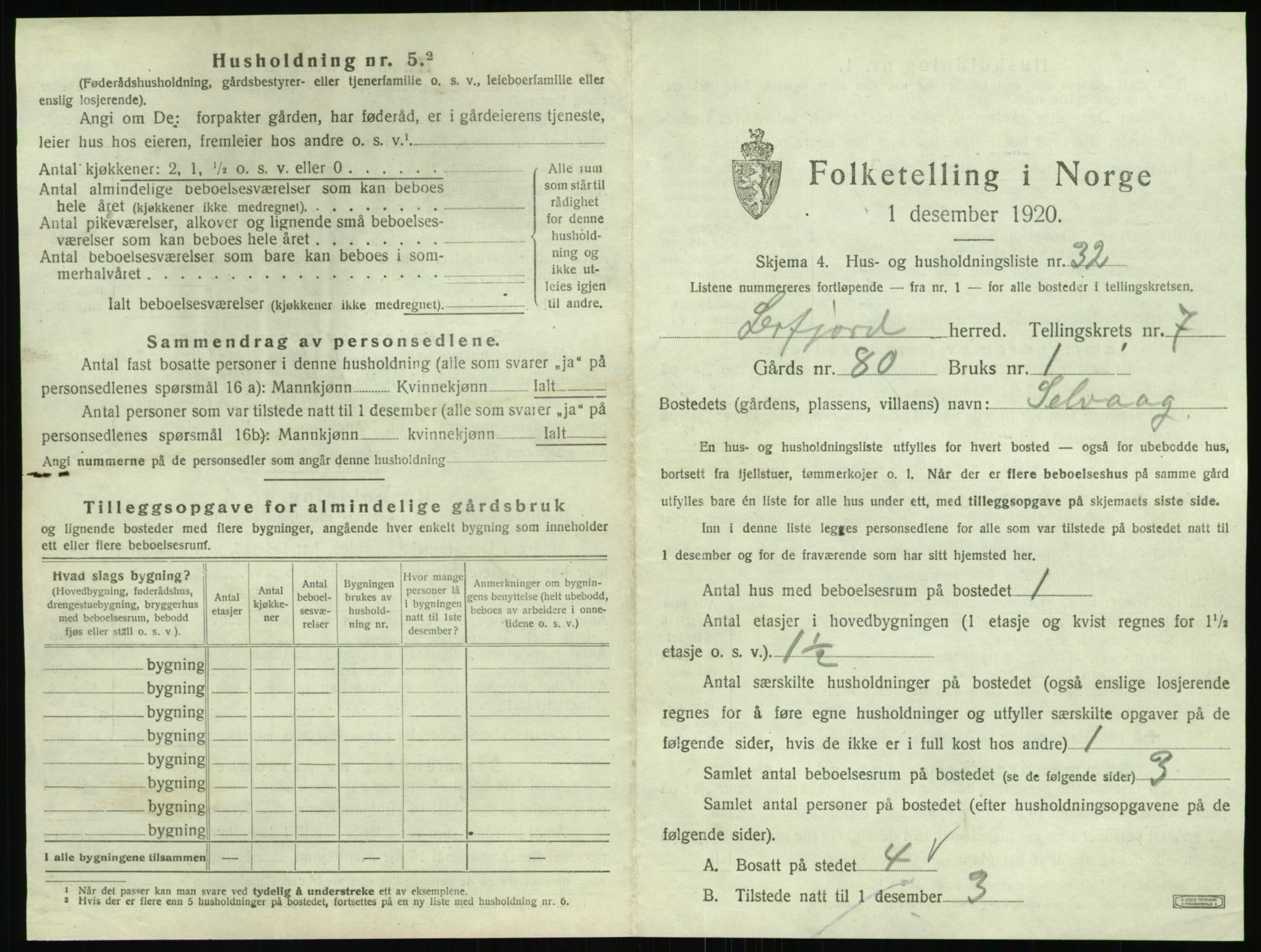 SAT, 1920 census for Leirfjord, 1920, p. 671