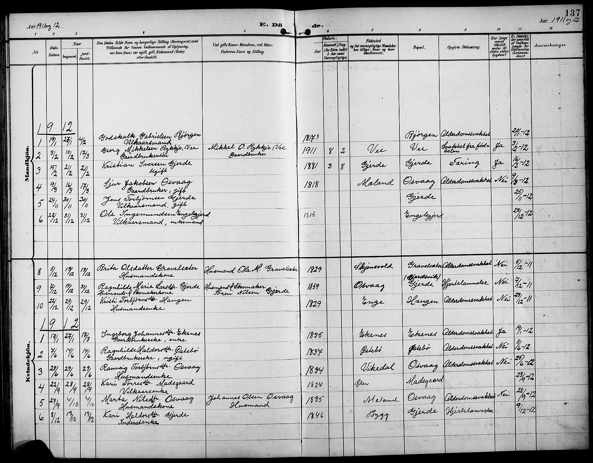 Etne sokneprestembete, SAB/A-75001/H/Hab: Parish register (copy) no. B 5, 1898-1926, p. 137