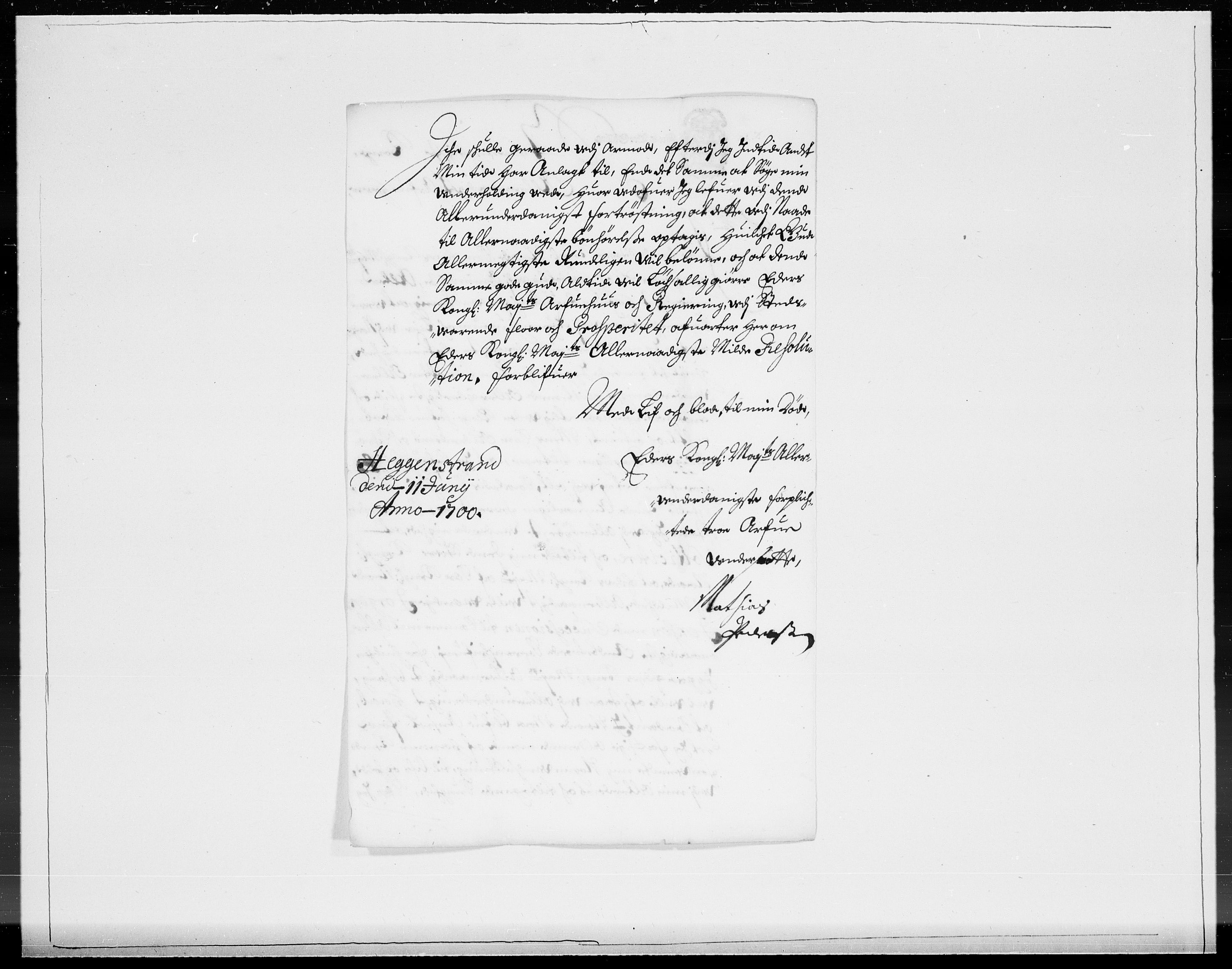 Danske Kanselli 1572-1799, AV/RA-EA-3023/F/Fc/Fcc/Fcca/L0051: Norske innlegg 1572-1799, 1700, p. 184