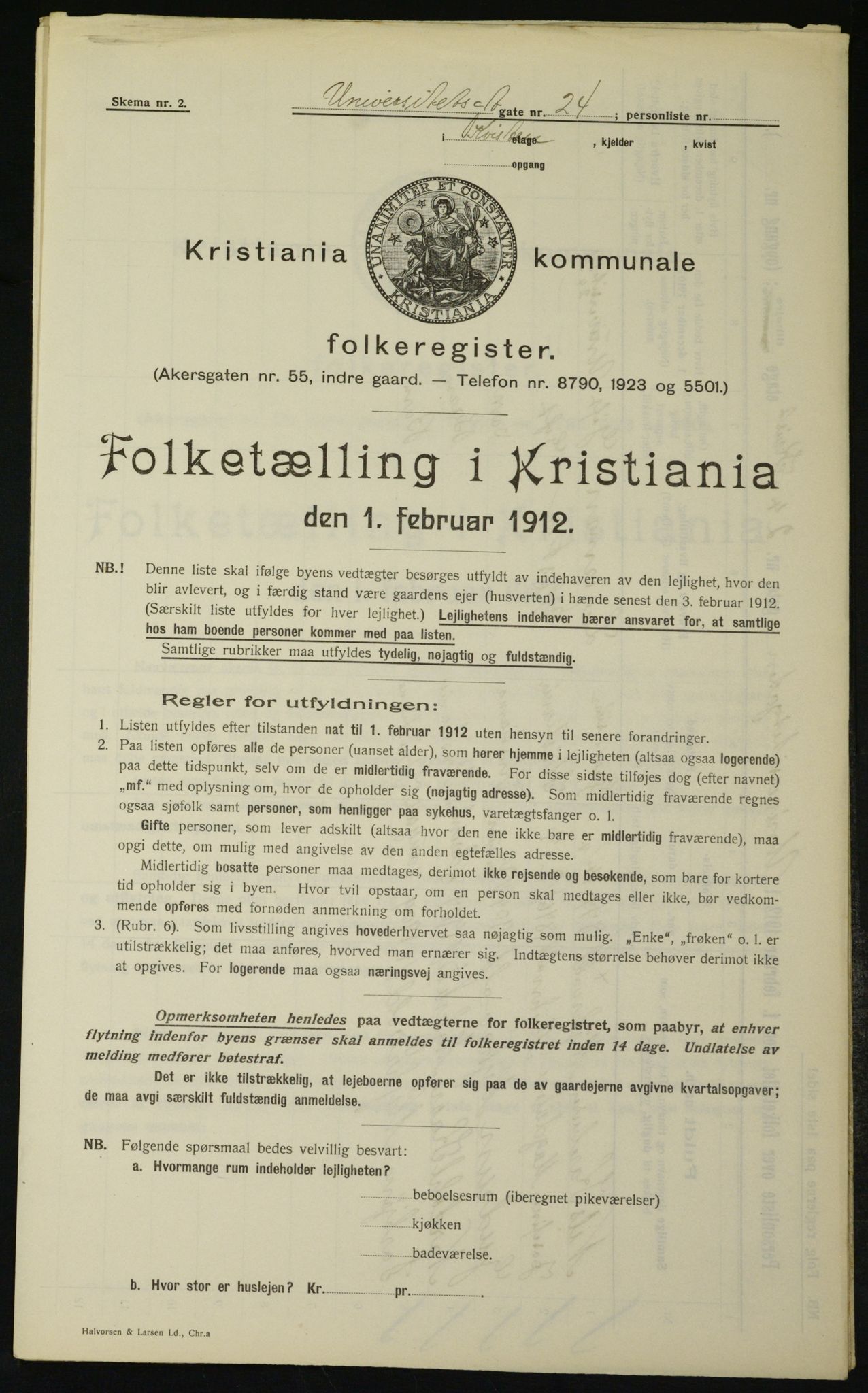 OBA, Municipal Census 1912 for Kristiania, 1912, p. 120181