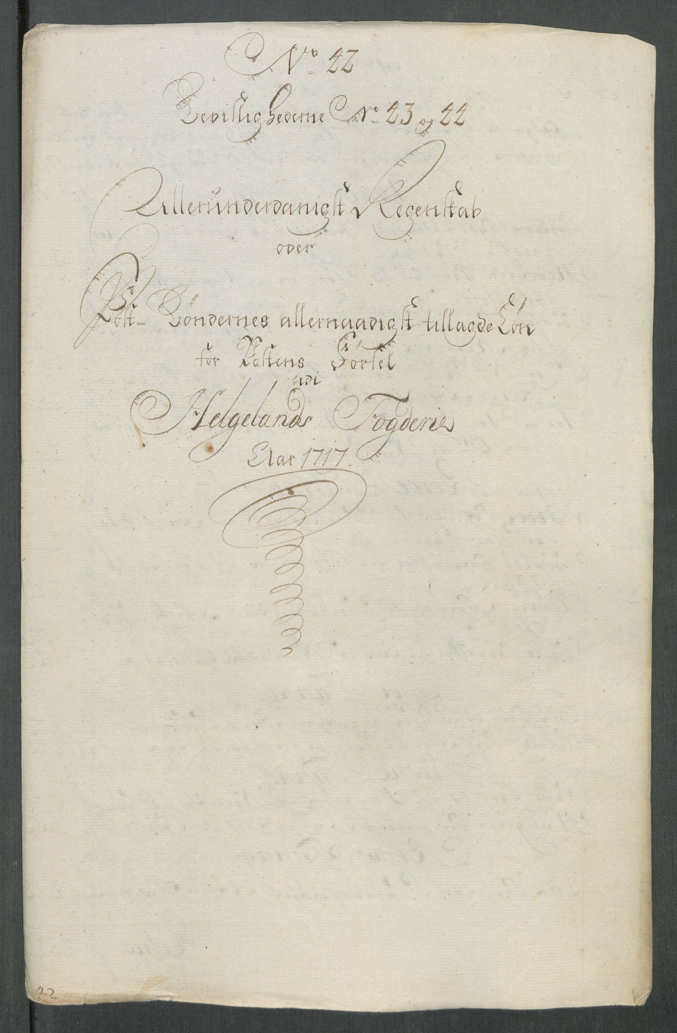 Rentekammeret inntil 1814, Reviderte regnskaper, Fogderegnskap, RA/EA-4092/R65/L4515: Fogderegnskap Helgeland, 1717, p. 323