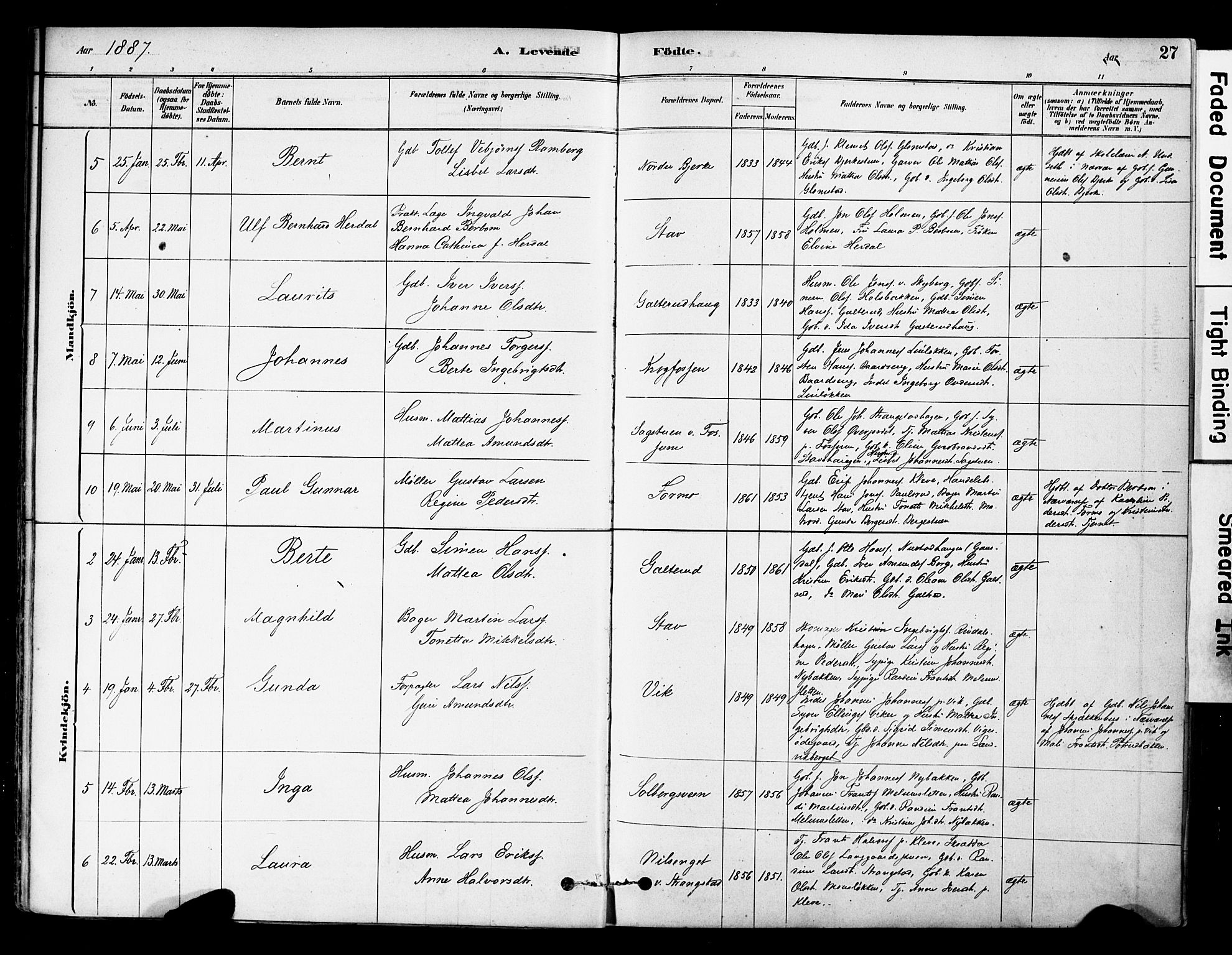 Øyer prestekontor, AV/SAH-PREST-084/H/Ha/Haa/L0009: Parish register (official) no. 9, 1878-1893, p. 27
