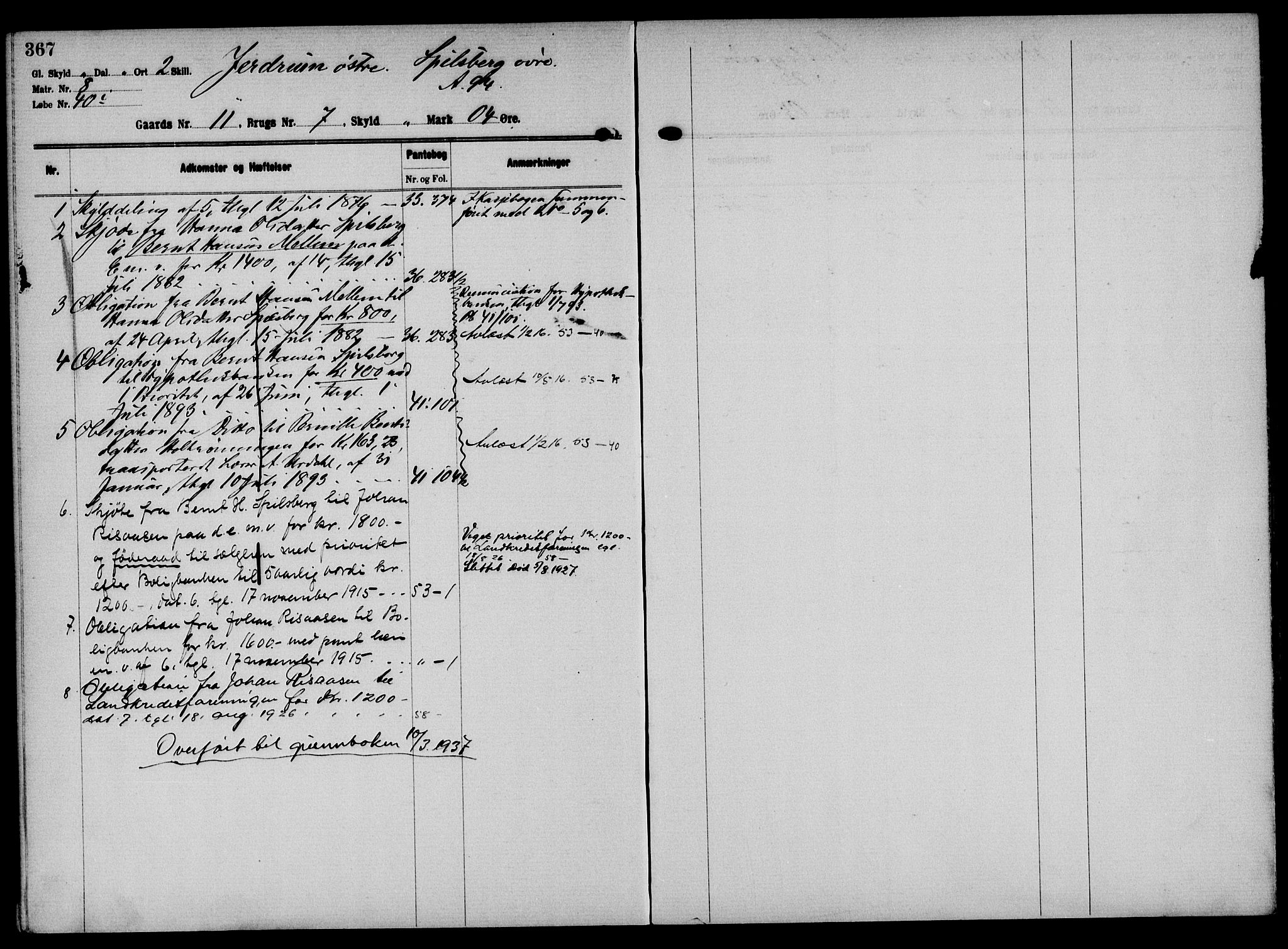 Solør tingrett, AV/SAH-TING-008/H/Ha/Hak/L0001: Mortgage register no. I, 1900-1935, p. 367