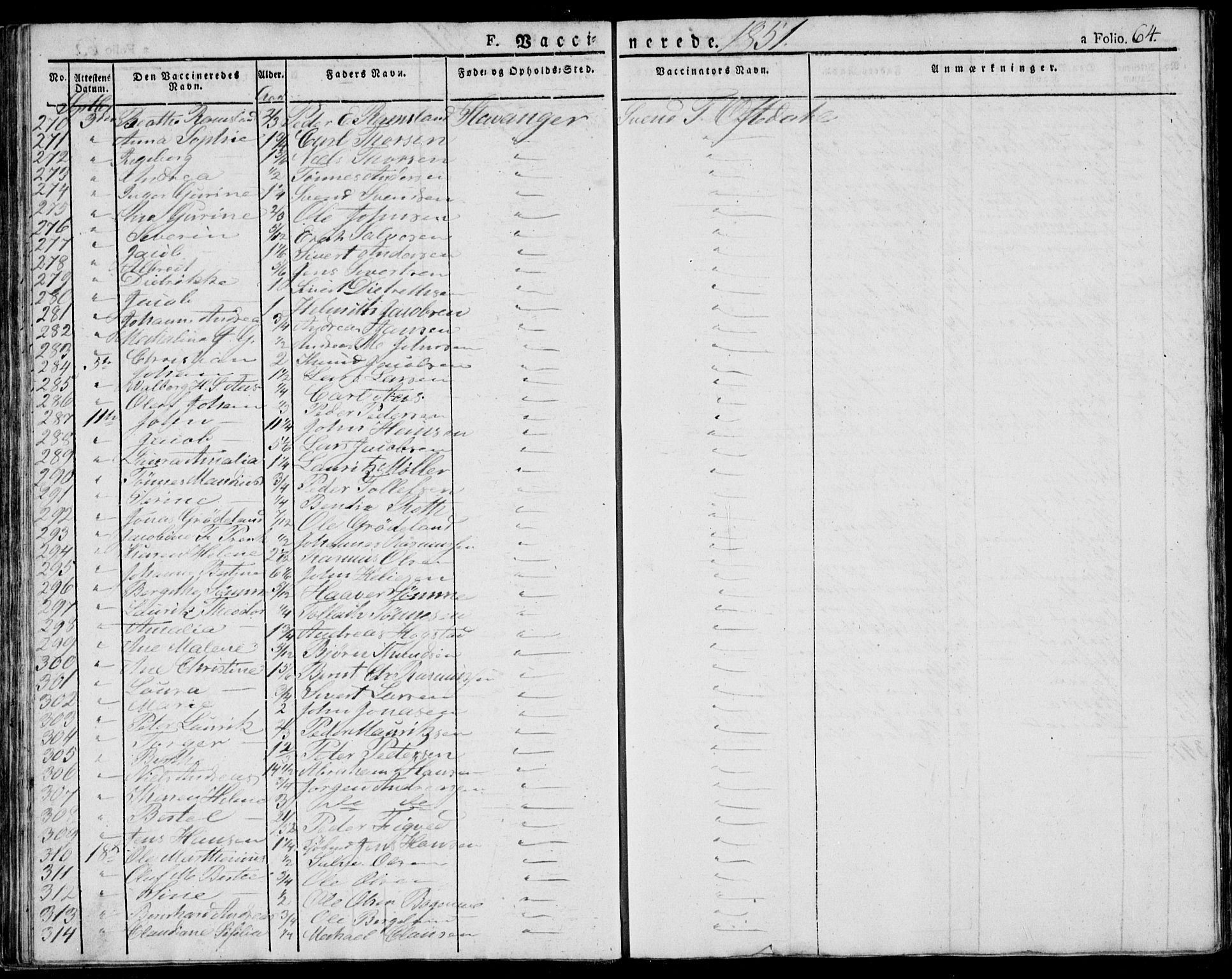 Domkirken sokneprestkontor, AV/SAST-A-101812/001/30/30BA/L0010: Parish register (official) no. A 10, 1821-1859, p. 64