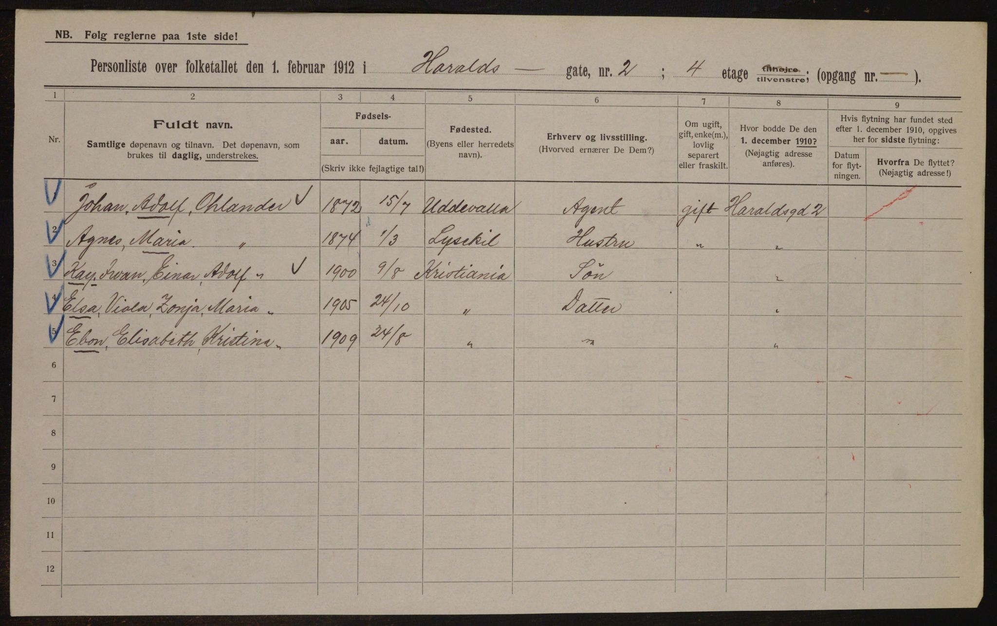 OBA, Municipal Census 1912 for Kristiania, 1912, p. 35017