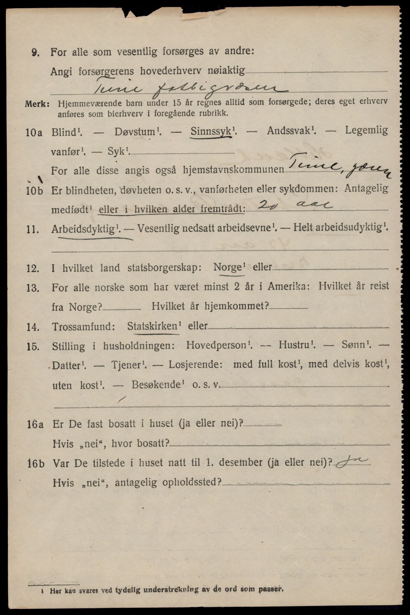 SAST, 1920 census for Hetland, 1920, p. 22216