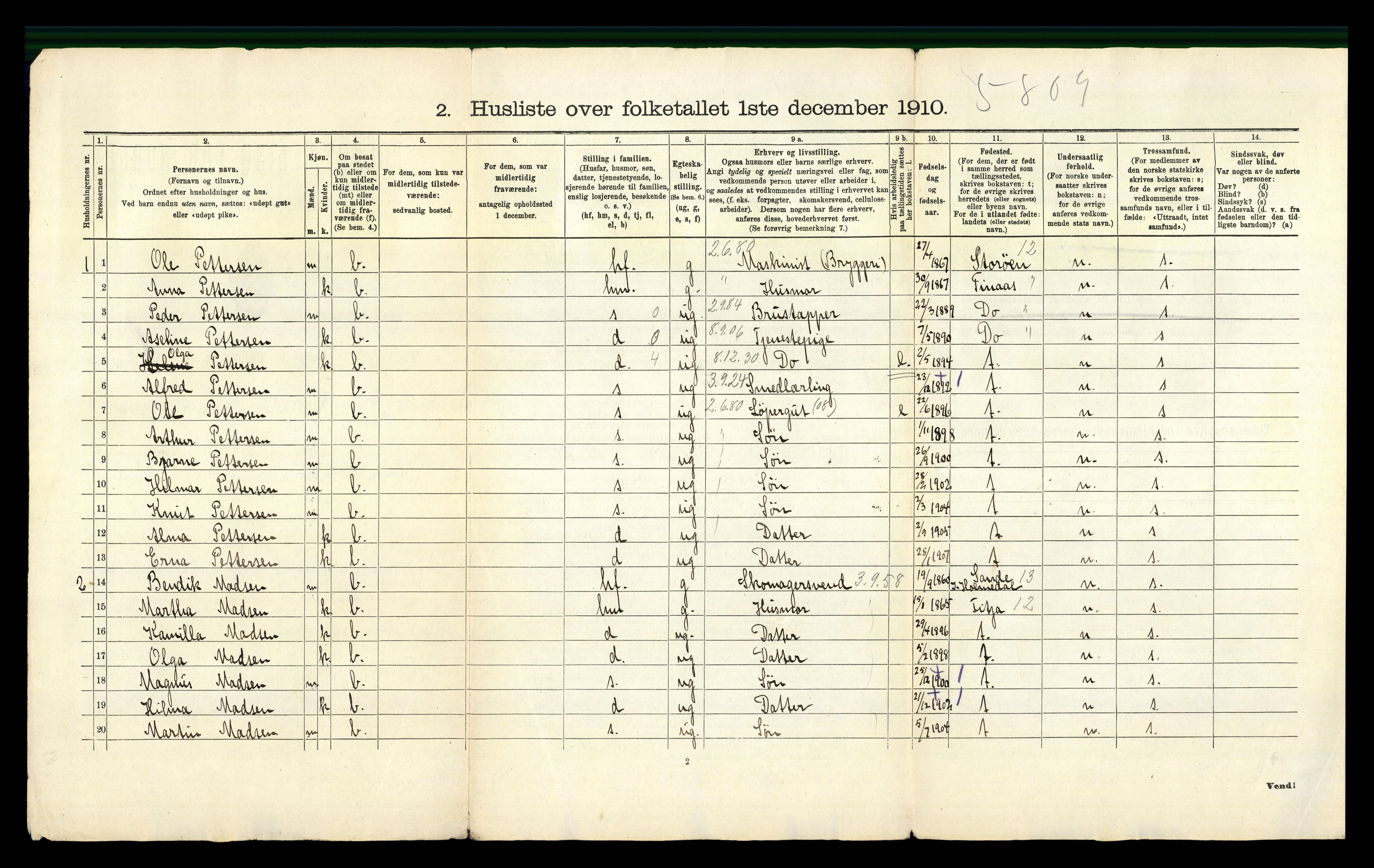 RA, 1910 census for Årstad, 1910, p. 35