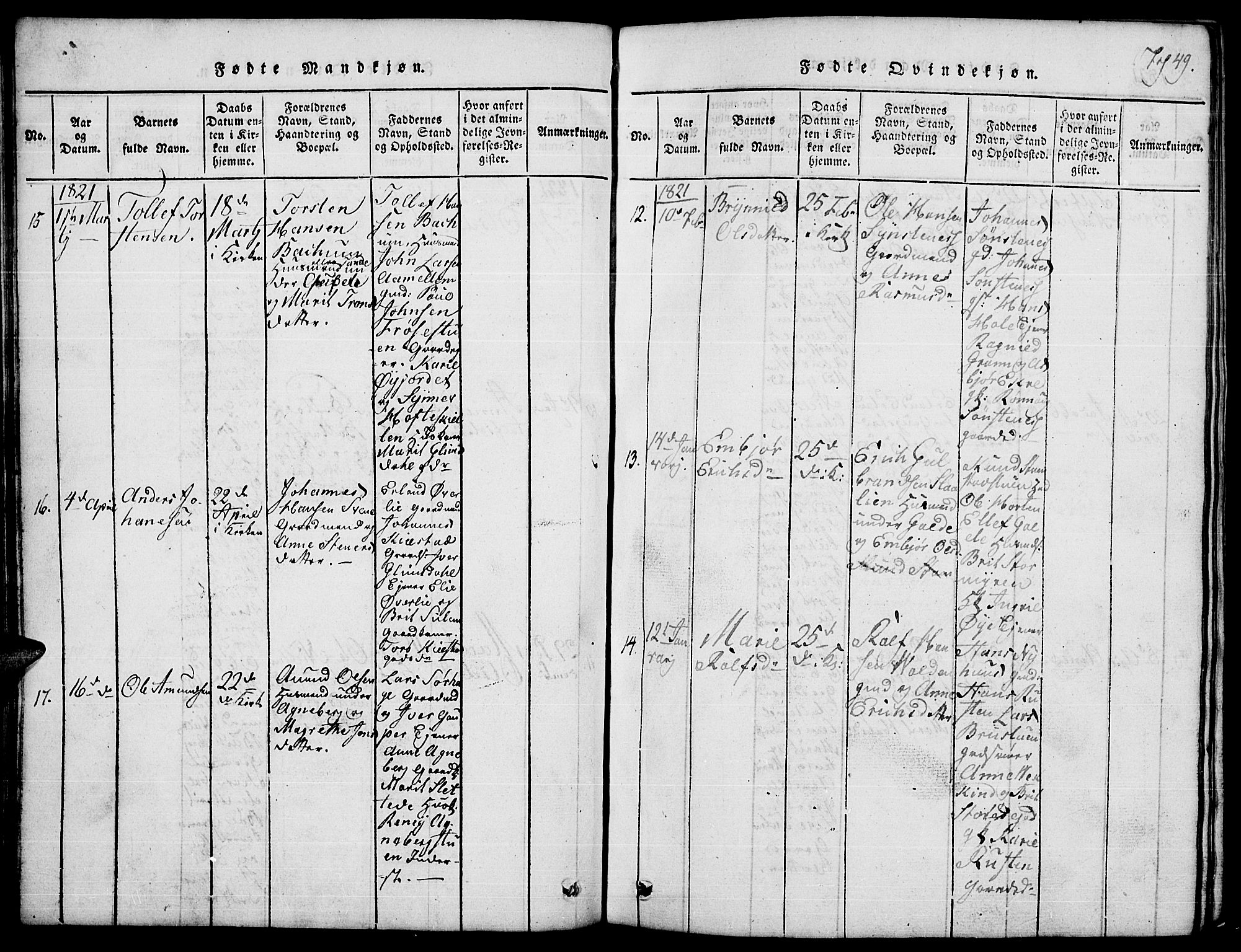 Lom prestekontor, AV/SAH-PREST-070/L/L0001: Parish register (copy) no. 1, 1815-1836, p. 49