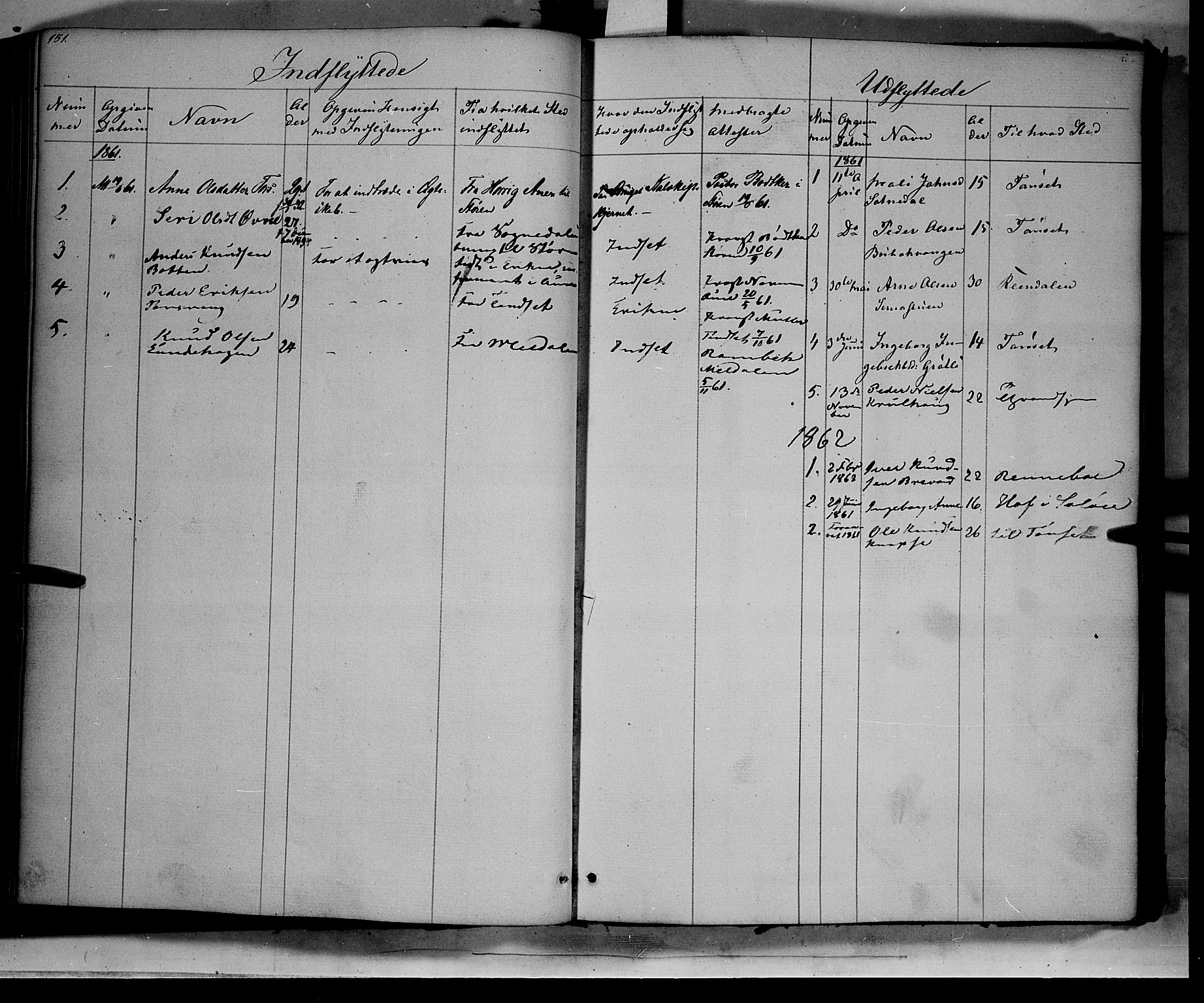 Kvikne prestekontor, SAH/PREST-064/H/Ha/Haa/L0005: Parish register (official) no. 5, 1841-1862, p. 151