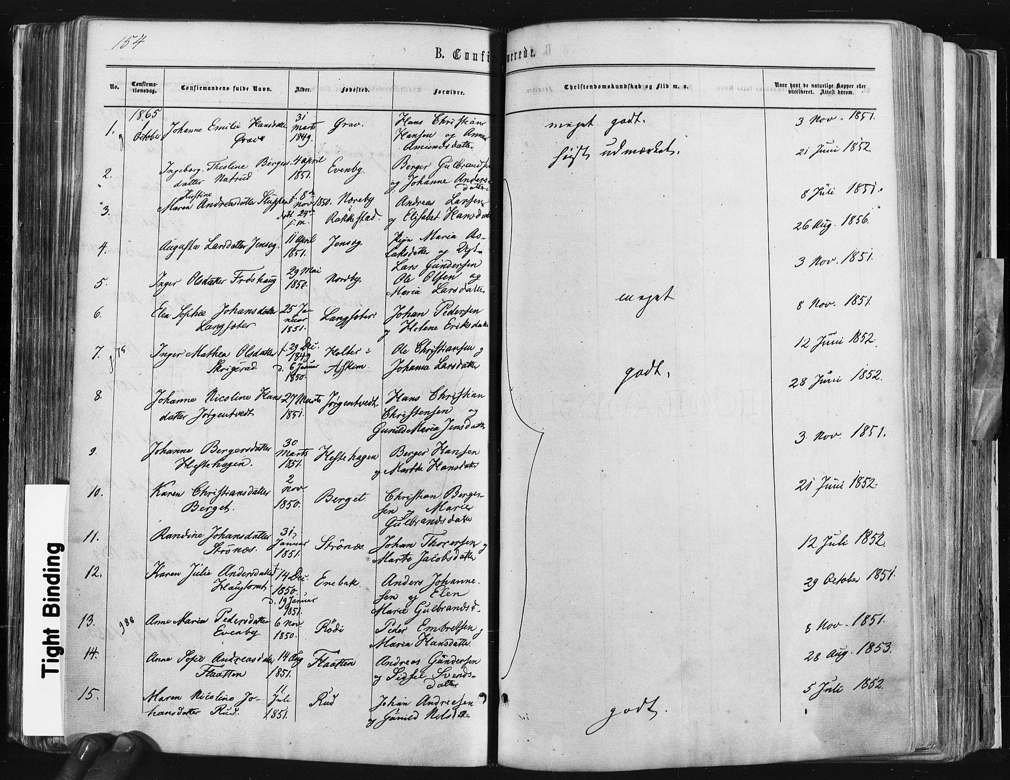 Trøgstad prestekontor Kirkebøker, AV/SAO-A-10925/F/Fa/L0009: Parish register (official) no. I 9, 1865-1877, p. 154