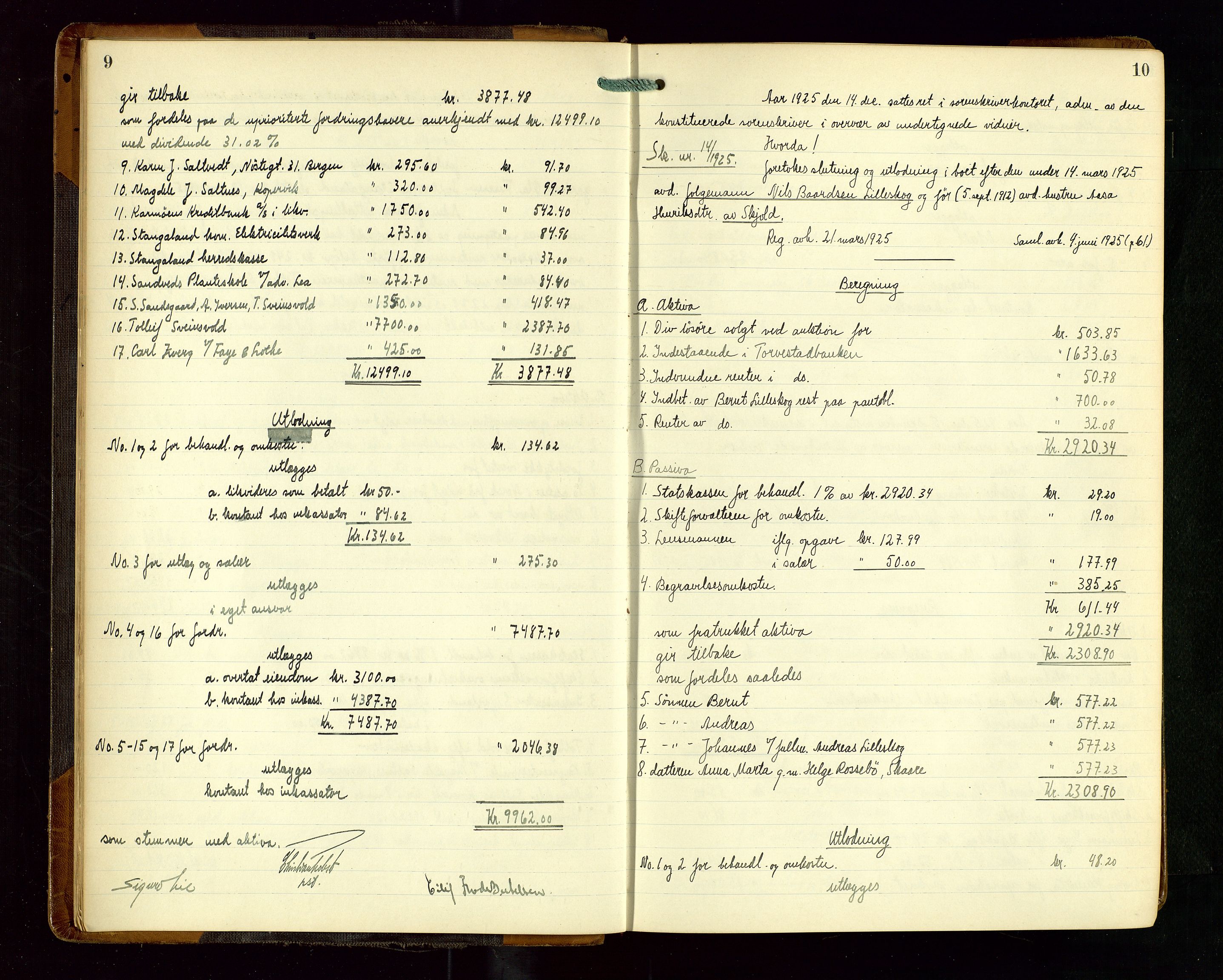 Karmsund sorenskriveri, AV/SAST-A-100311/01/IV/IVGB/L0004: SKIFTEUTLODNINGSPROTOKOLL, 1925-1931, p. 9-10