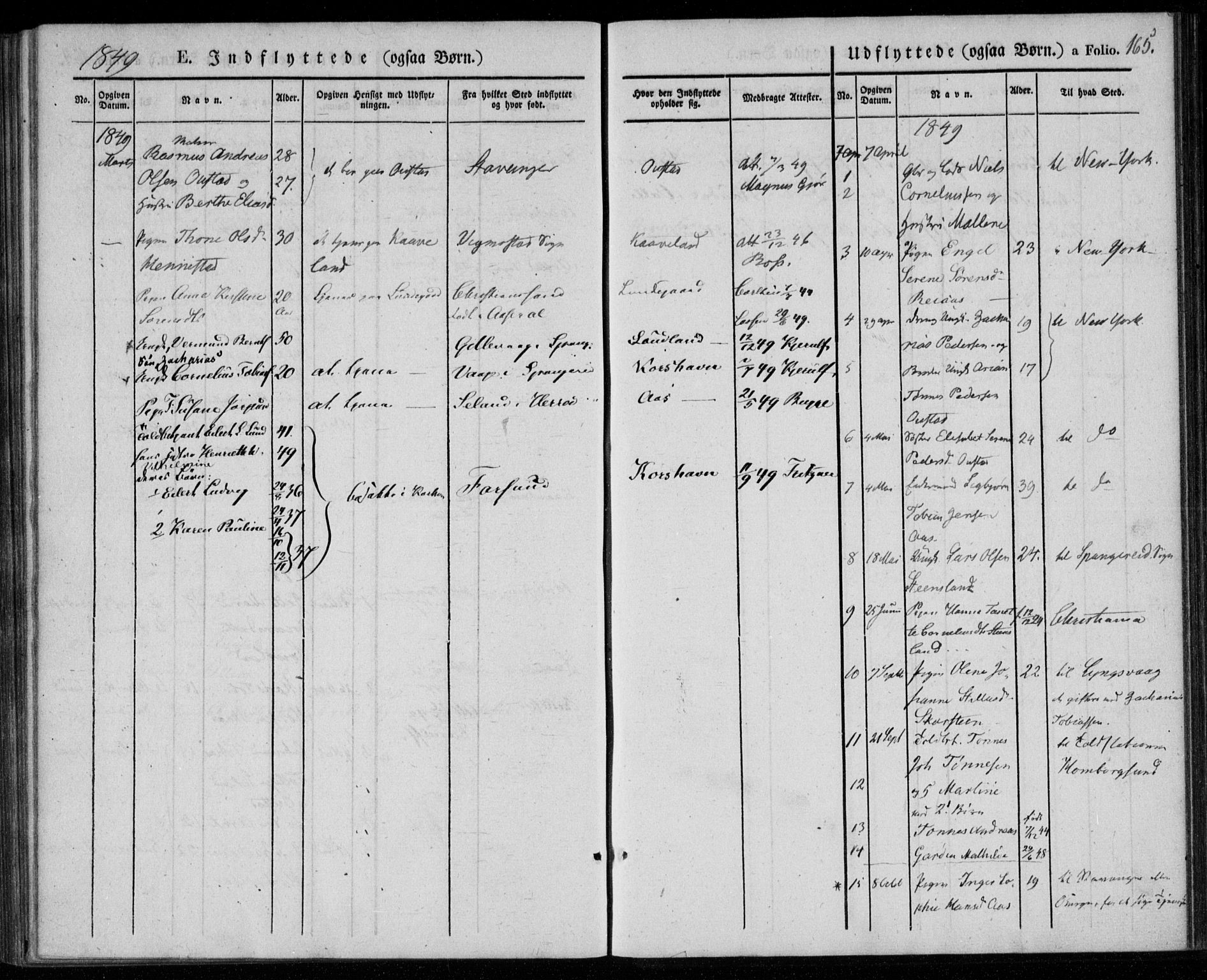 Lyngdal sokneprestkontor, SAK/1111-0029/F/Fa/Faa/L0001: Parish register (official) no. A 1, 1837-1857, p. 165