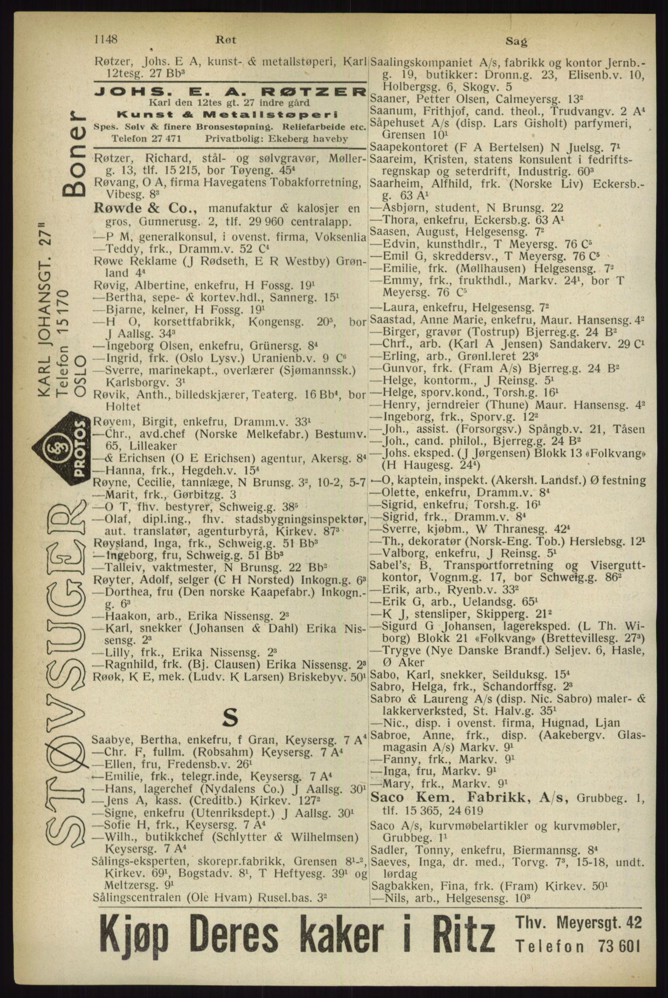 Kristiania/Oslo adressebok, PUBL/-, 1933, p. 1148