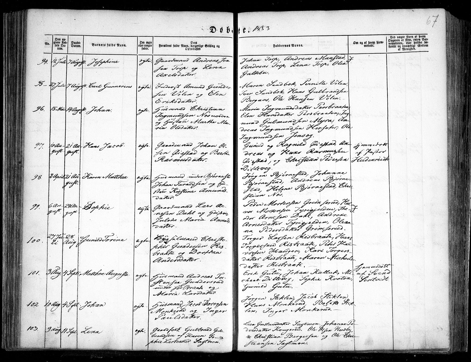 Trøgstad prestekontor Kirkebøker, AV/SAO-A-10925/F/Fa/L0007: Parish register (official) no. I 7, 1845-1854, p. 67