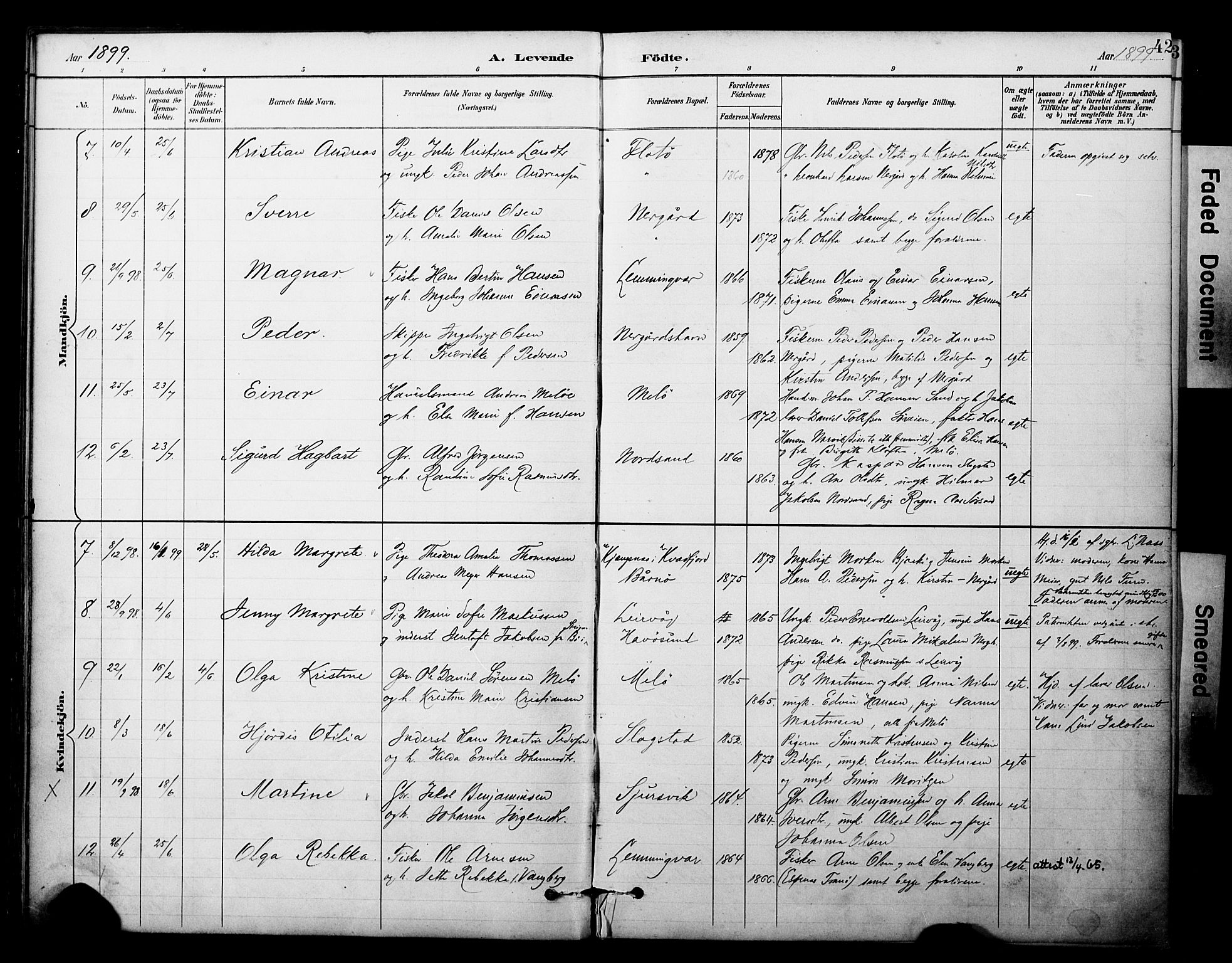 Sand/Bjarkøy sokneprestkontor, AV/SATØ-S-0811/I/Ia/Iaa/L0004kirke: Parish register (official) no. 4, 1893-1904, p. 42