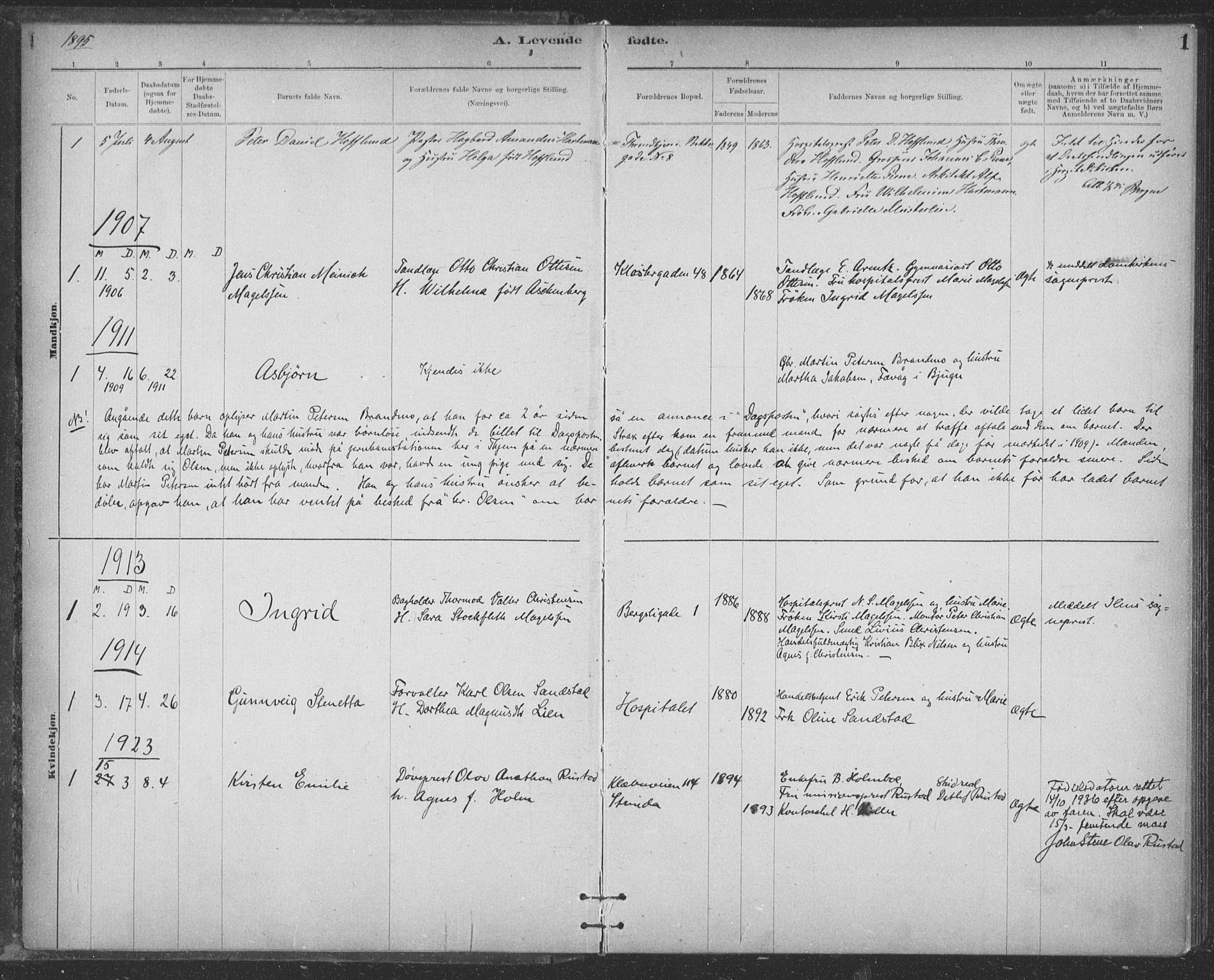 Ministerialprotokoller, klokkerbøker og fødselsregistre - Sør-Trøndelag, SAT/A-1456/623/L0470: Parish register (official) no. 623A04, 1884-1938, p. 1