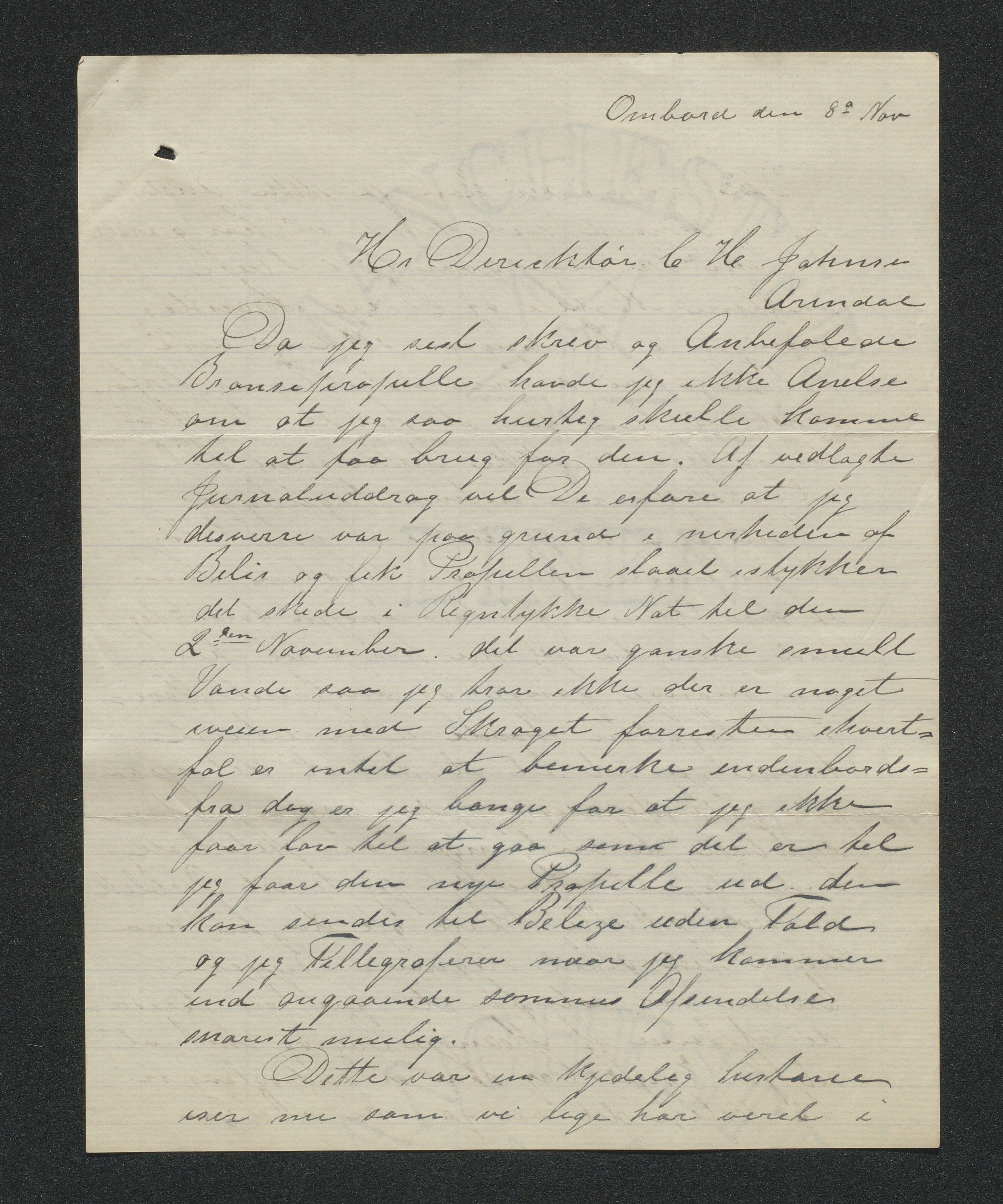 Arendals Dampskibsselskab (ADS), AAKS/PA-1716/1/15/L0018: Skipspapirer D/S Spero, 1898-1904