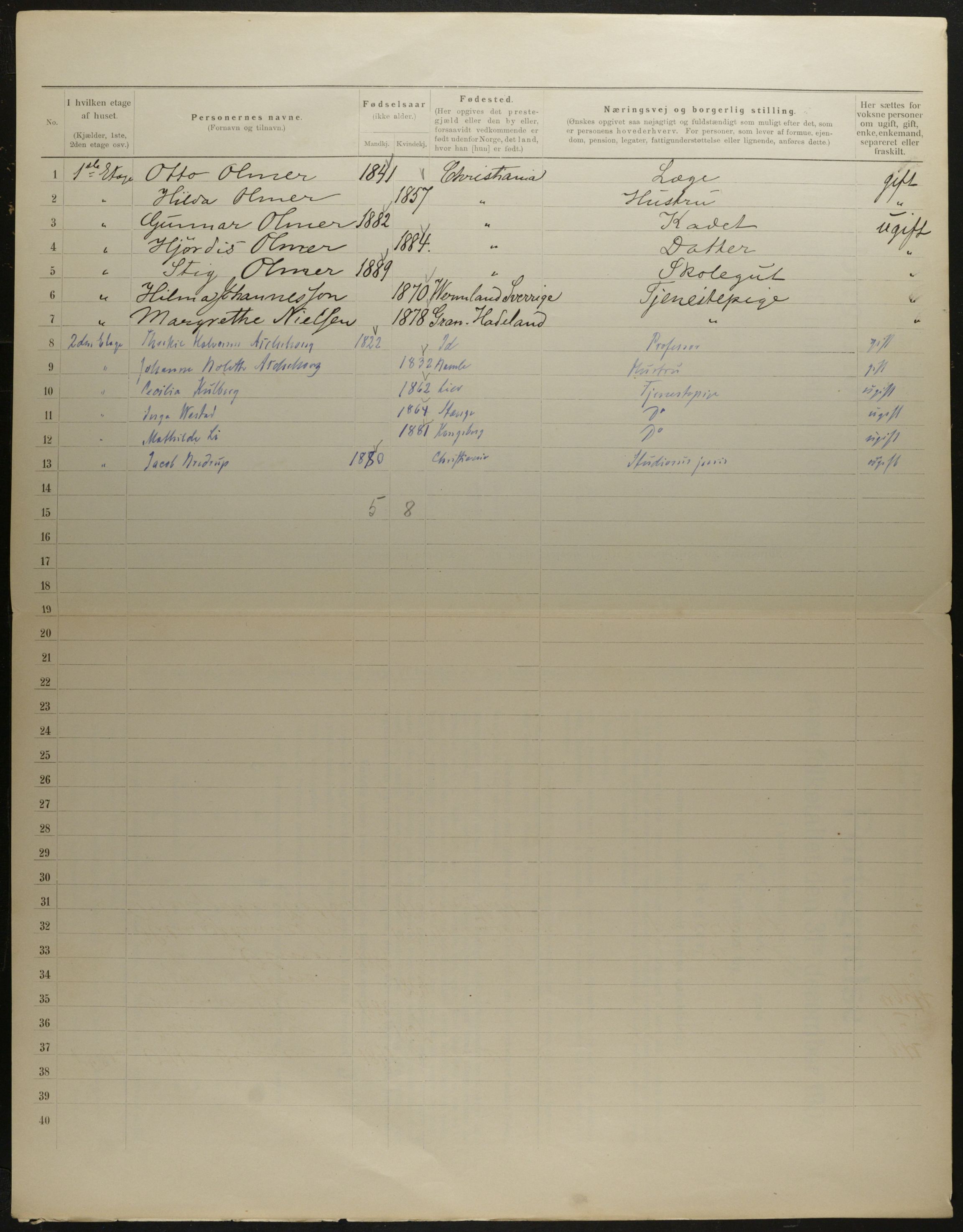 OBA, Municipal Census 1901 for Kristiania, 1901, p. 7433