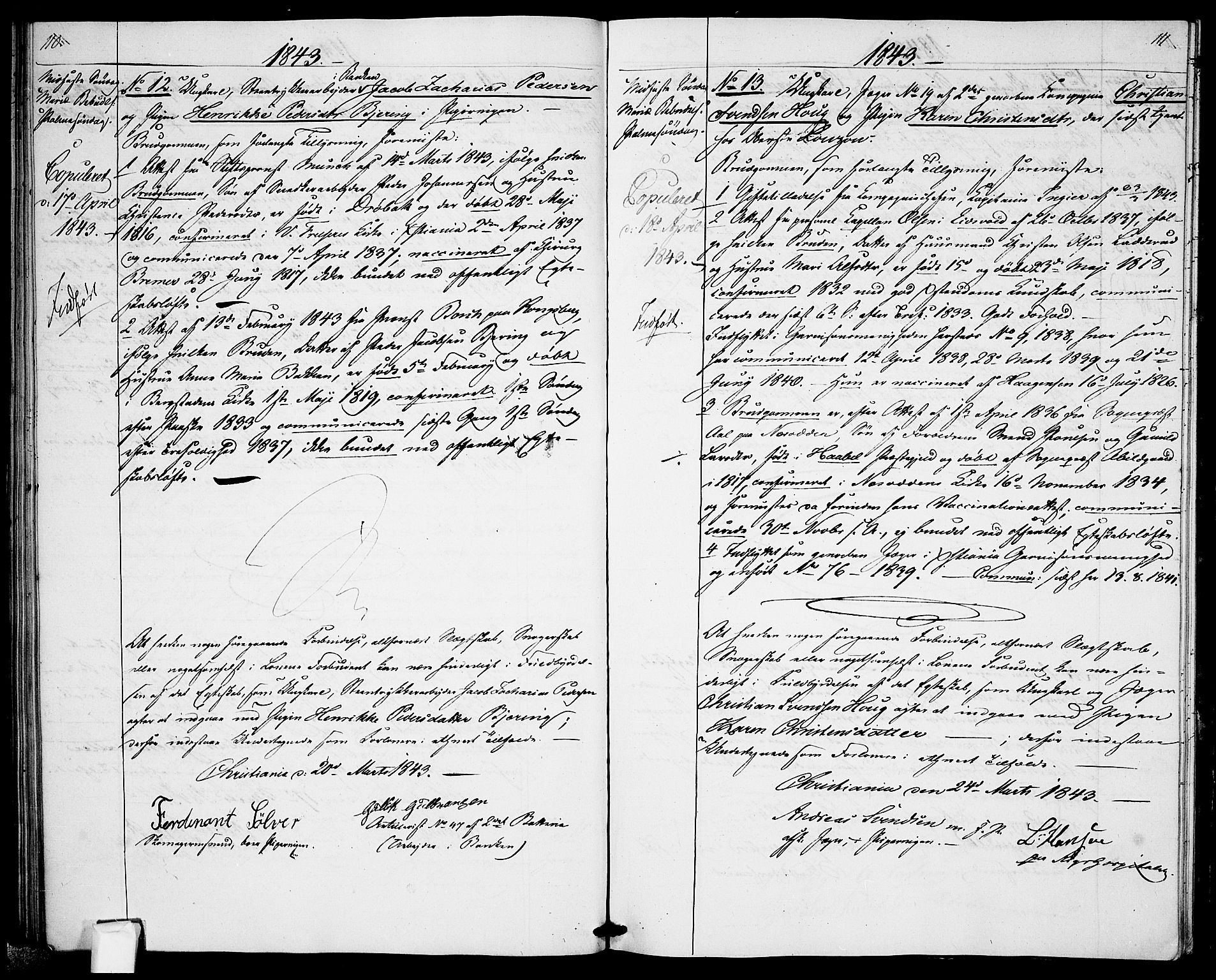 Garnisonsmenigheten Kirkebøker, AV/SAO-A-10846/H/Ha/L0004: Banns register no. I 4, 1840-1844, p. 110-111