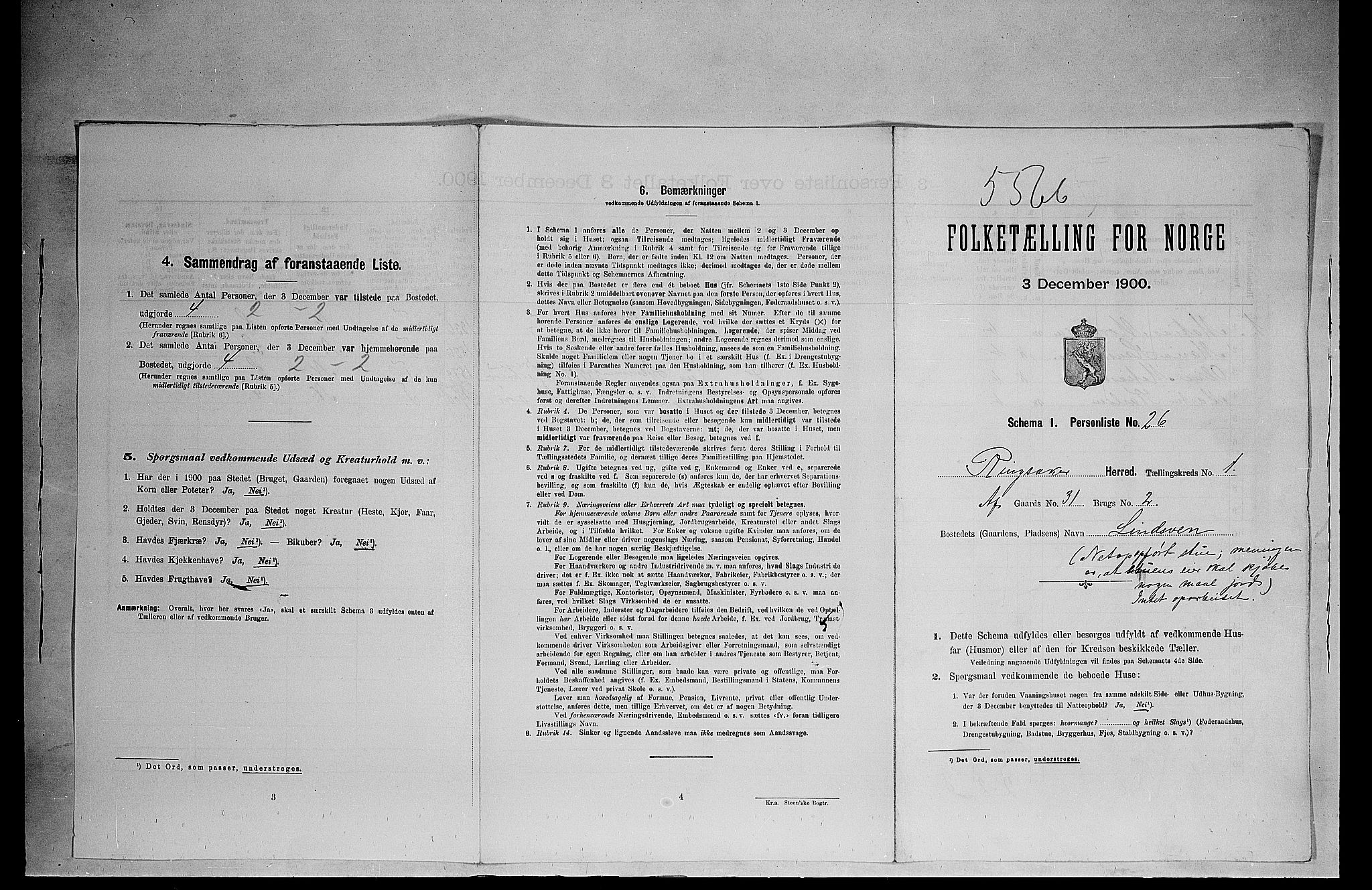 SAH, 1900 census for Ringsaker, 1900, p. 387