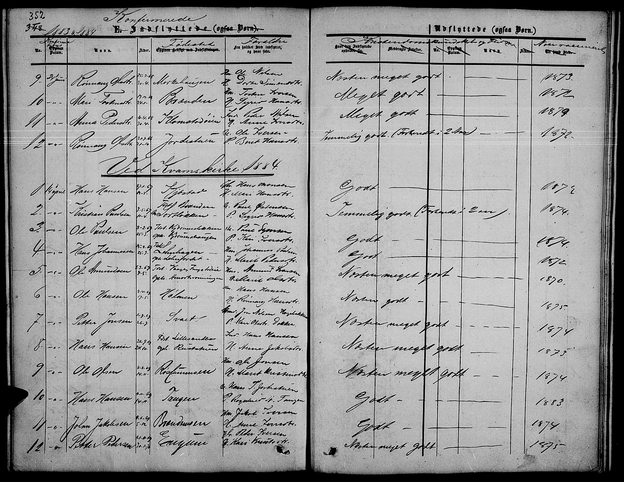 Nord-Fron prestekontor, SAH/PREST-080/H/Ha/Hab/L0003: Parish register (copy) no. 3, 1851-1886, p. 352