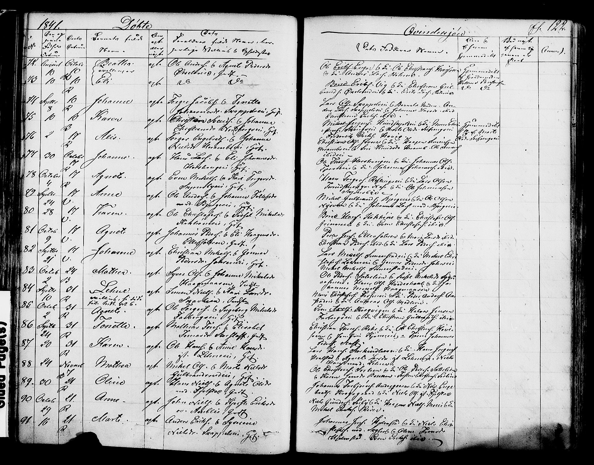 Ringsaker prestekontor, SAH/PREST-014/K/Ka/L0008: Parish register (official) no. 8, 1837-1850, p. 122