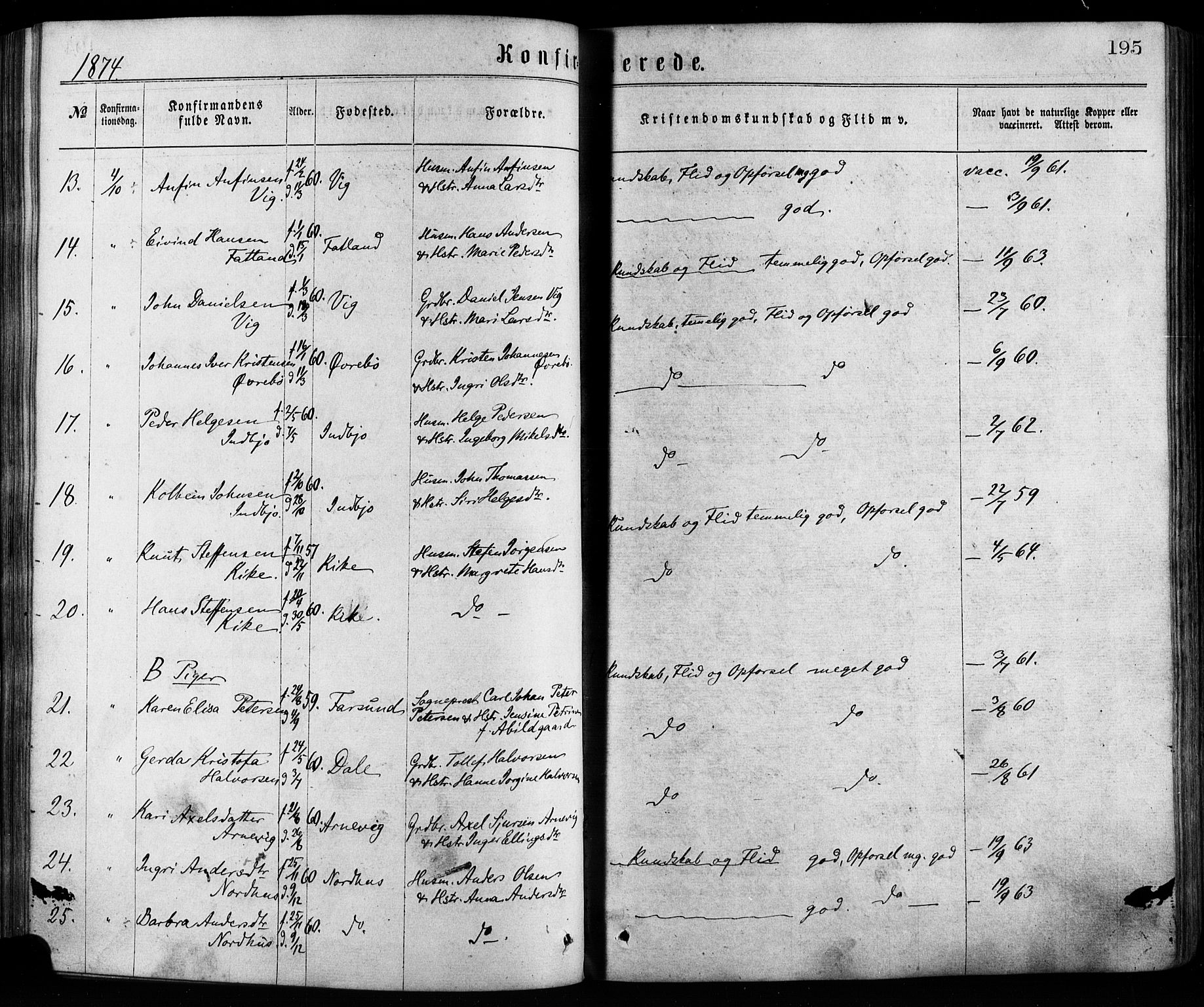 Fjelberg sokneprestembete, SAB/A-75201/H/Haa: Parish register (official) no. A 8, 1866-1879, p. 195