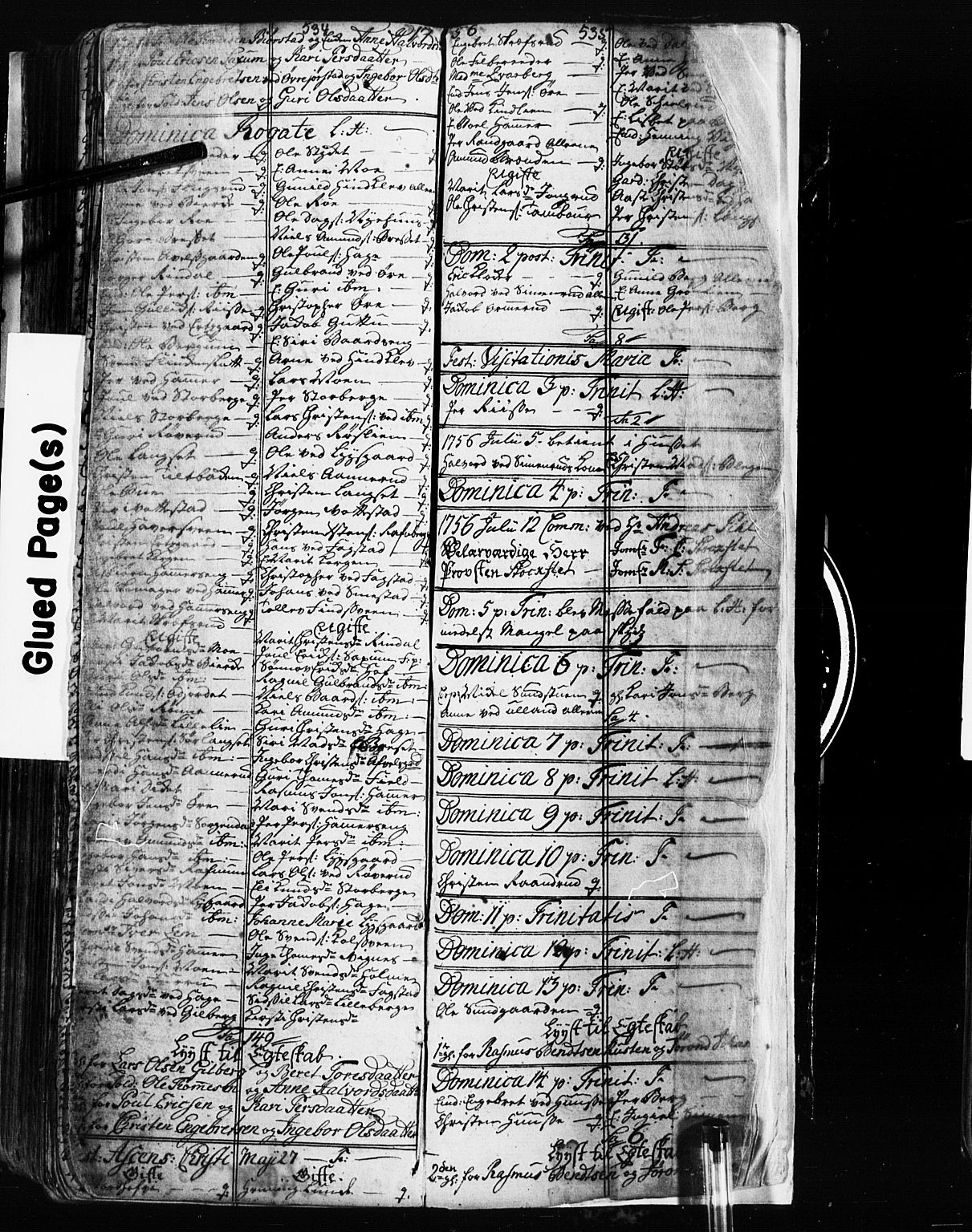 Fåberg prestekontor, SAH/PREST-086/H/Ha/Hab/L0002: Parish register (copy) no. 2, 1741-1756, p. 534-535