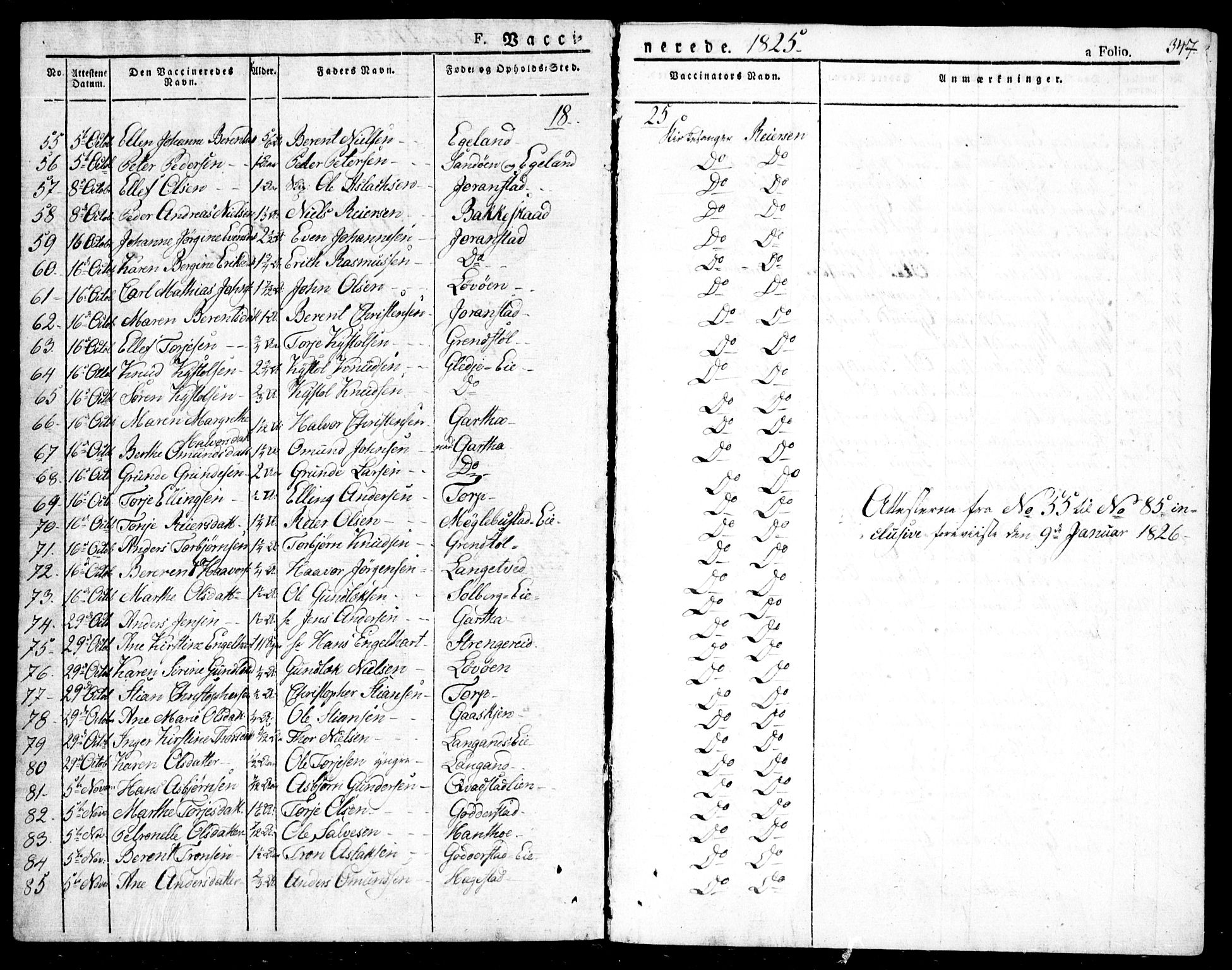 Holt sokneprestkontor, AV/SAK-1111-0021/F/Fa/L0006: Parish register (official) no. A 6, 1820-1835, p. 347