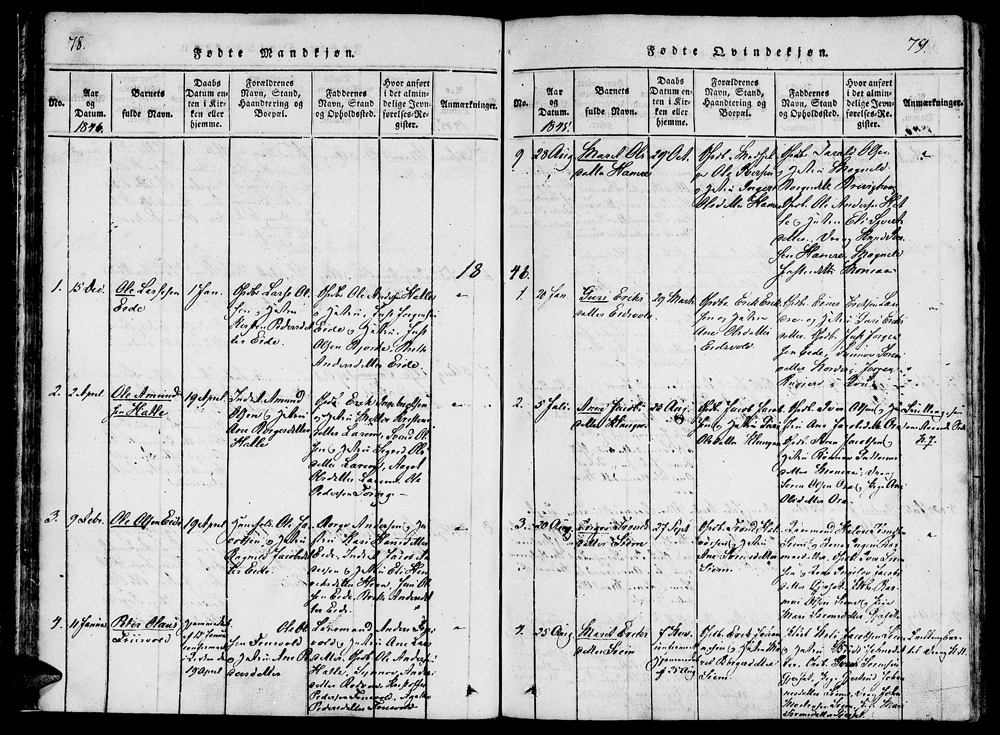 Ministerialprotokoller, klokkerbøker og fødselsregistre - Møre og Romsdal, SAT/A-1454/542/L0551: Parish register (official) no. 542A01, 1818-1853, p. 78-79