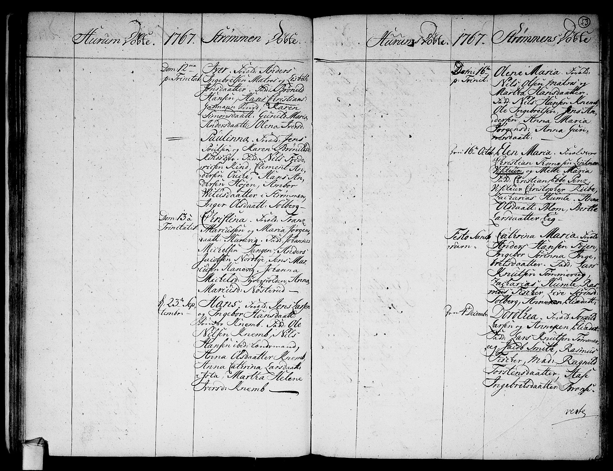 Hurum kirkebøker, SAKO/A-229/F/Fa/L0006: Parish register (official) no. 6, 1756-1770, p. 53