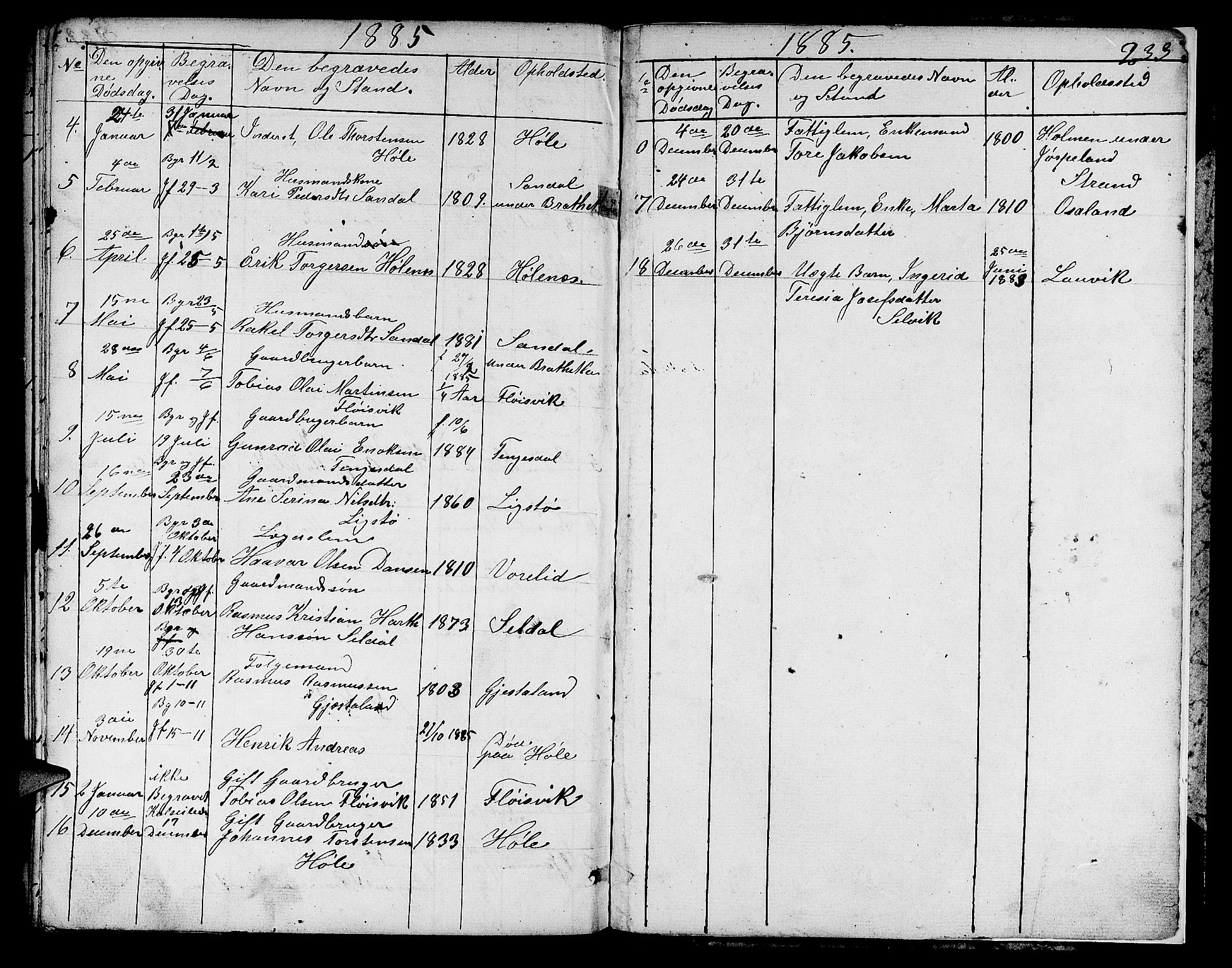 Høgsfjord sokneprestkontor, SAST/A-101624/H/Ha/Hab/L0001: Parish register (copy) no. B 1, 1855-1885, p. 233