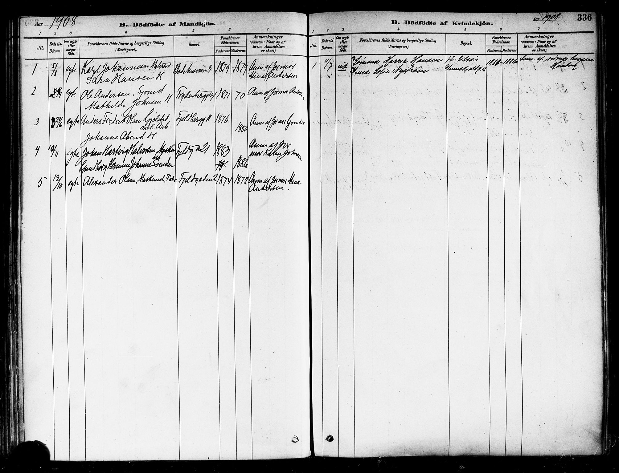 Fredrikstad domkirkes prestekontor Kirkebøker, SAO/A-10906/F/Fa/L0002: Parish register (official) no. 2, 1878-1894, p. 336