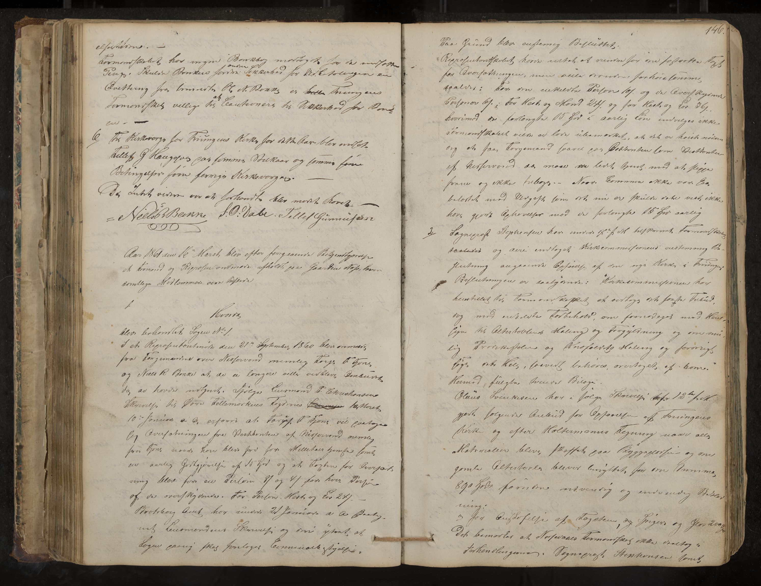 Nissedal formannskap og sentraladministrasjon, IKAK/0830021-1/A/L0001: Møtebok, 1838-1870, p. 146