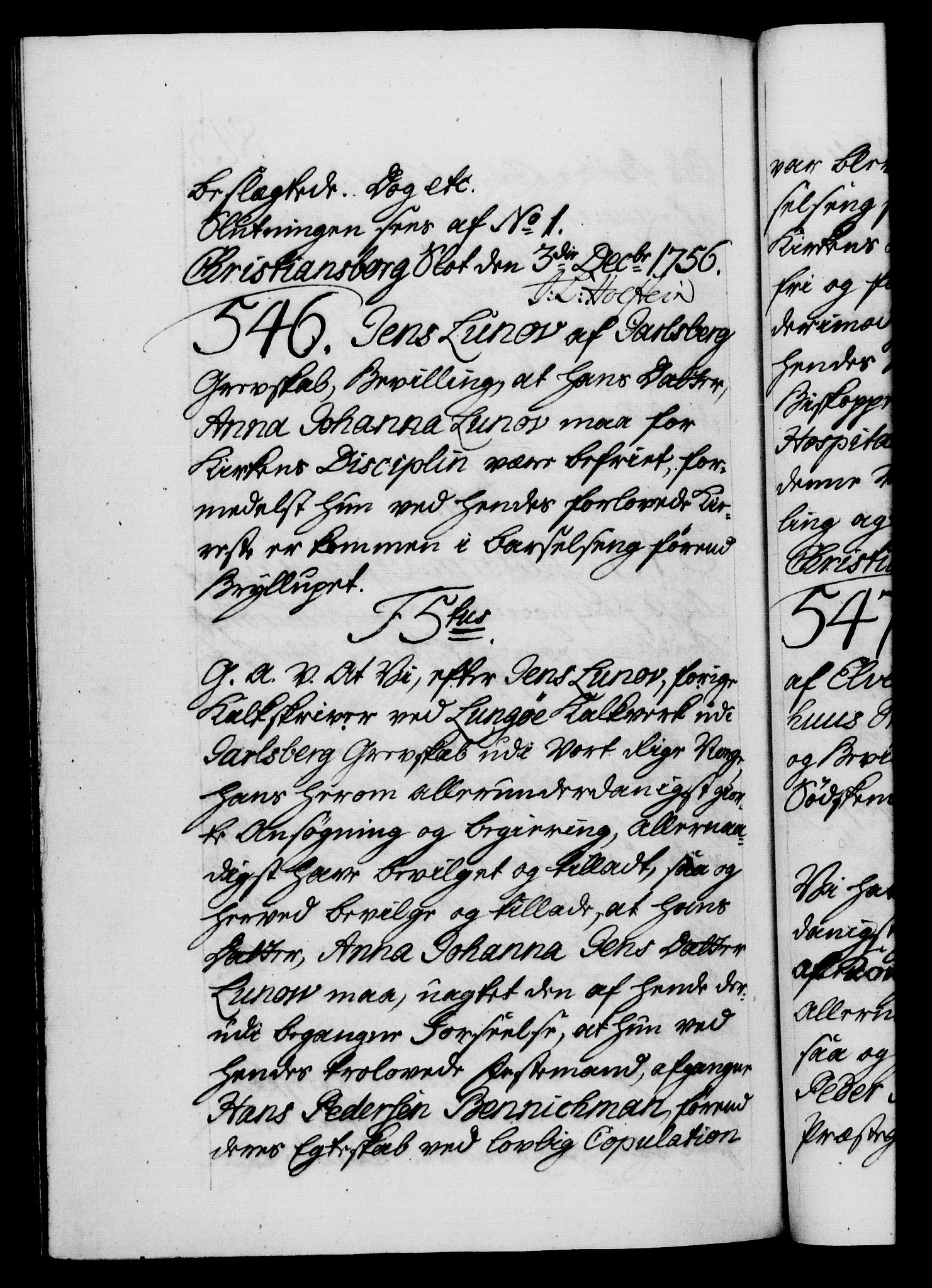 Danske Kanselli 1572-1799, AV/RA-EA-3023/F/Fc/Fca/Fcaa/L0039: Norske registre, 1755-1756, p. 843b